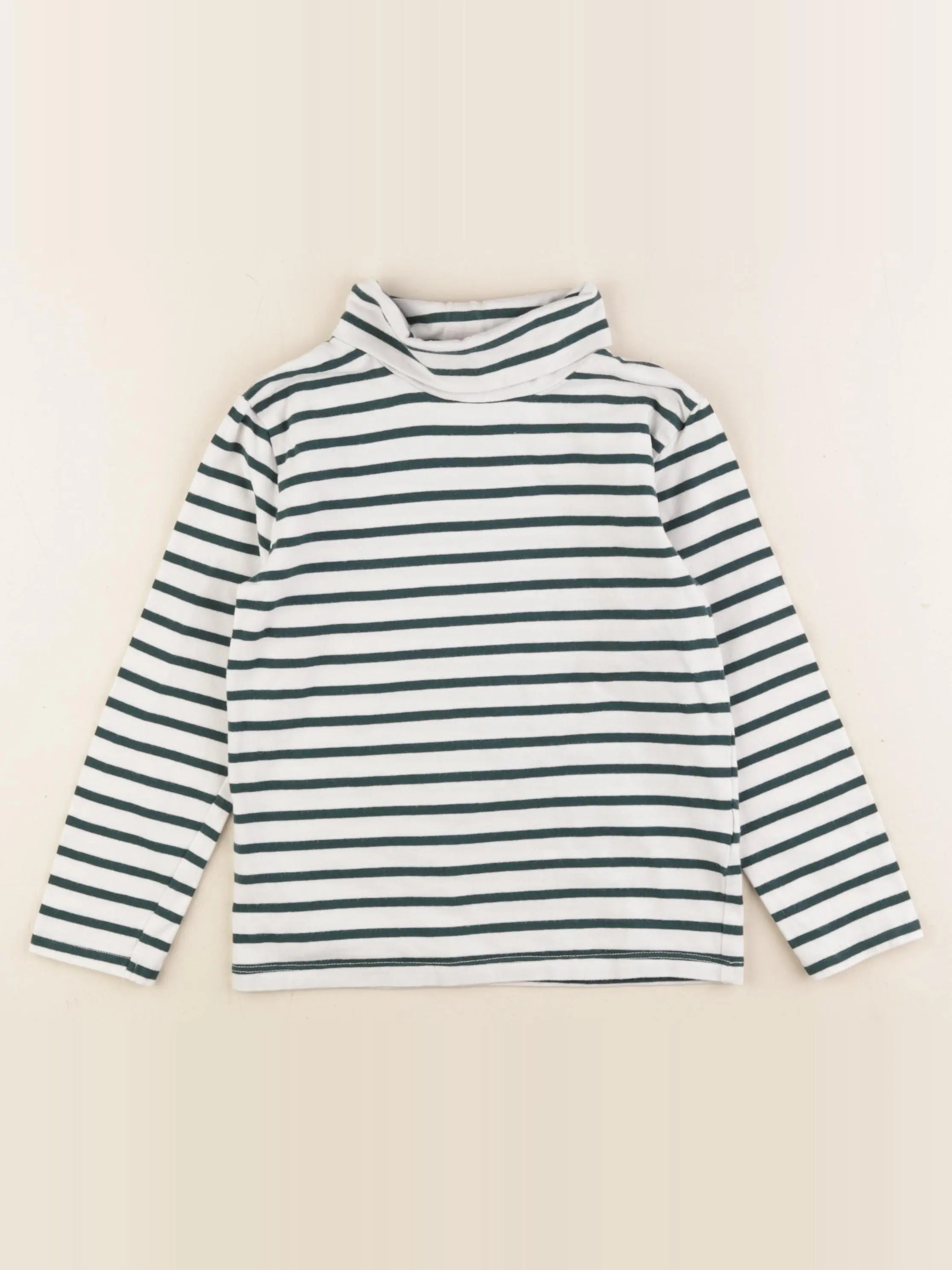 Vertbaudet - sous-pull blanc, vert - 6 ans