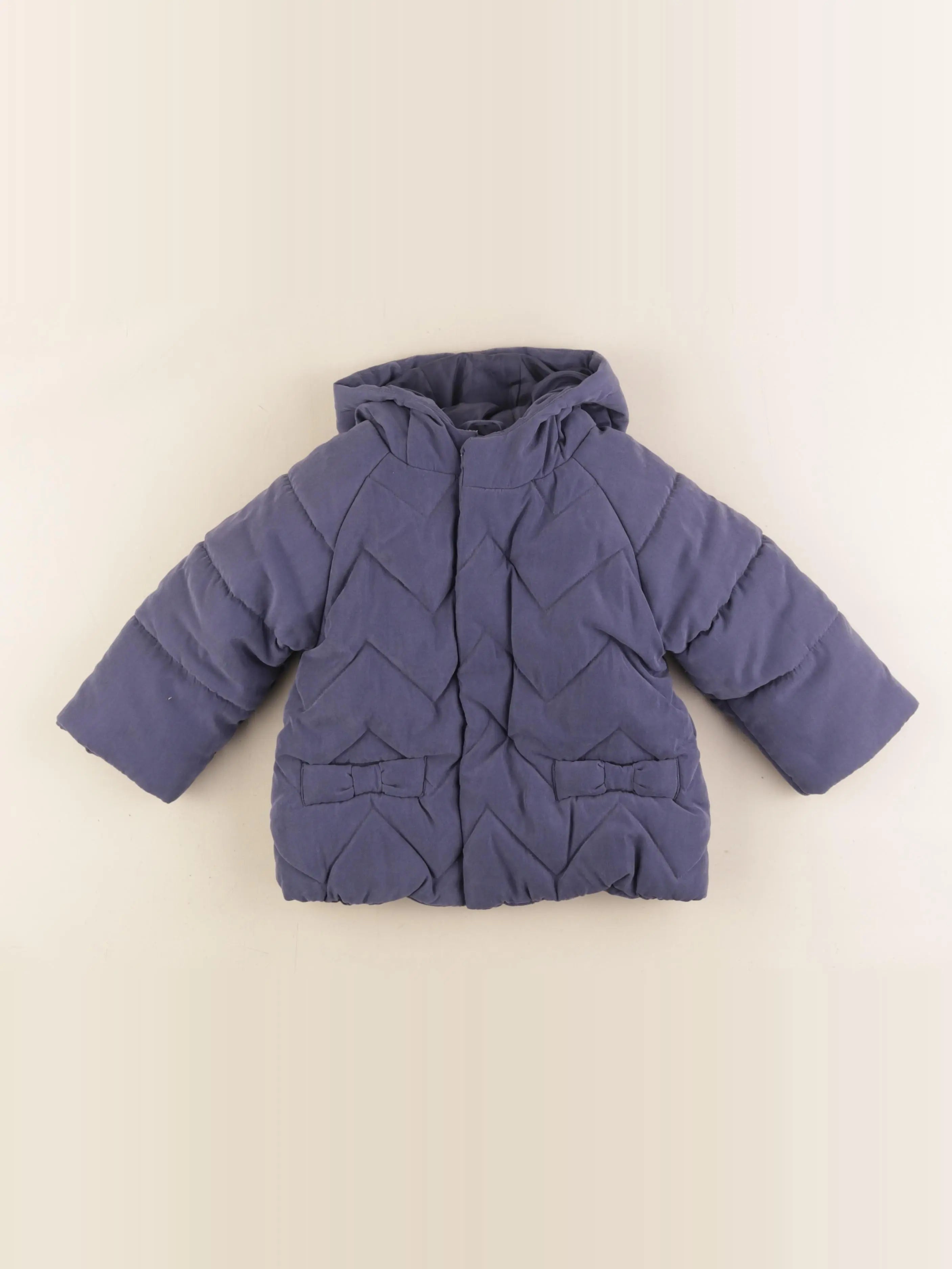 Vertbaudet - manteau doublure amovible bleu - 18 mois