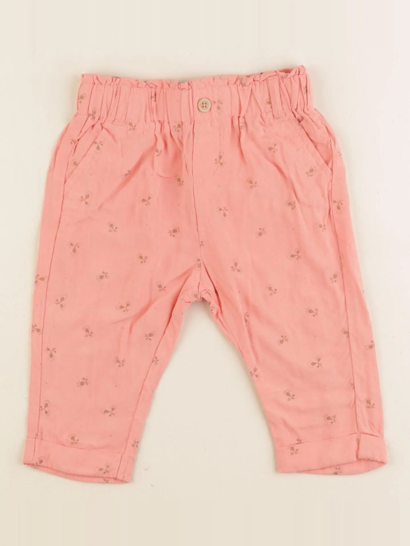 Vertbaudet - pantalon orange - 12 mois