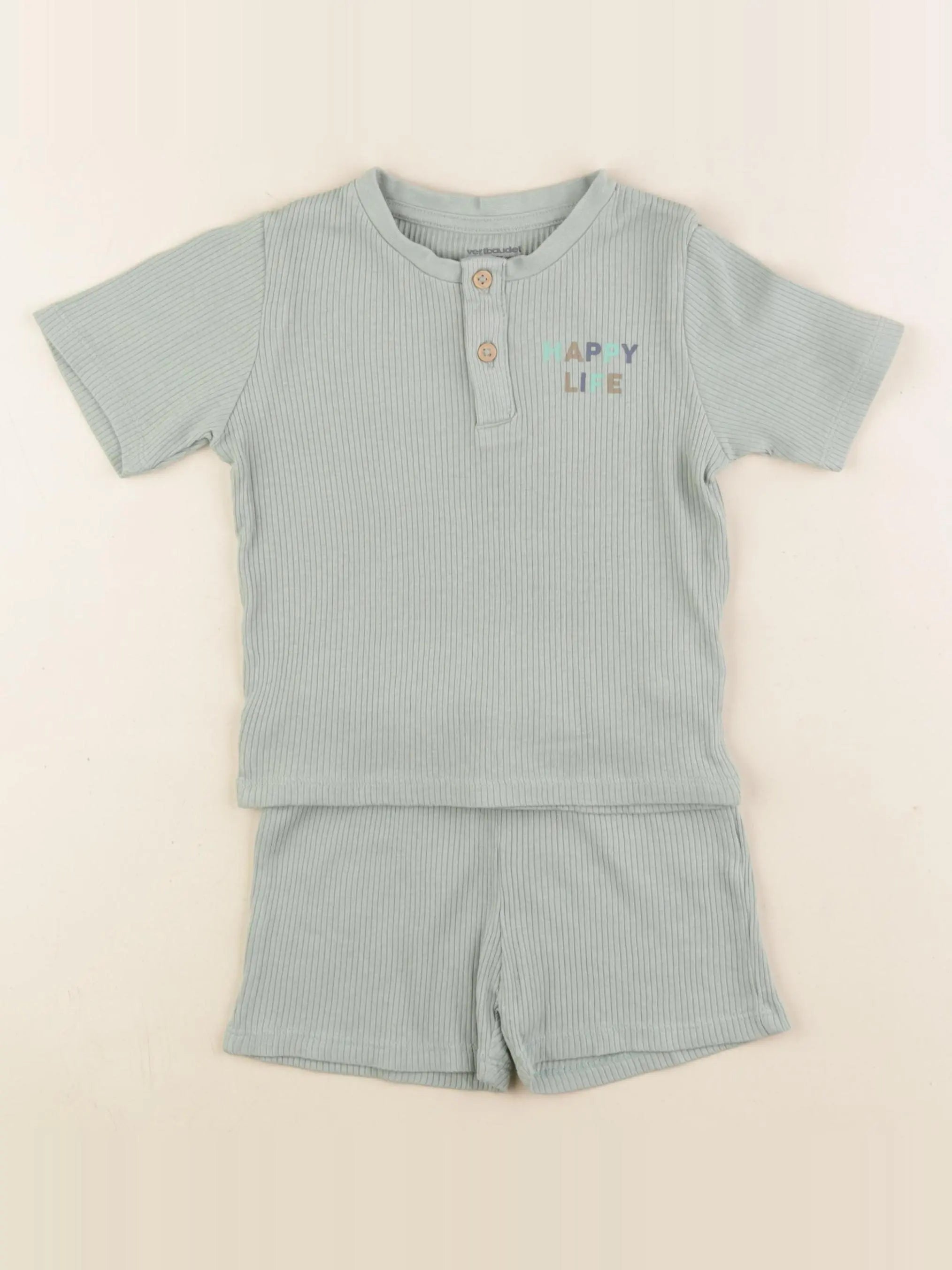 Vertbaudet - pyjama coton vert - 3 ans
