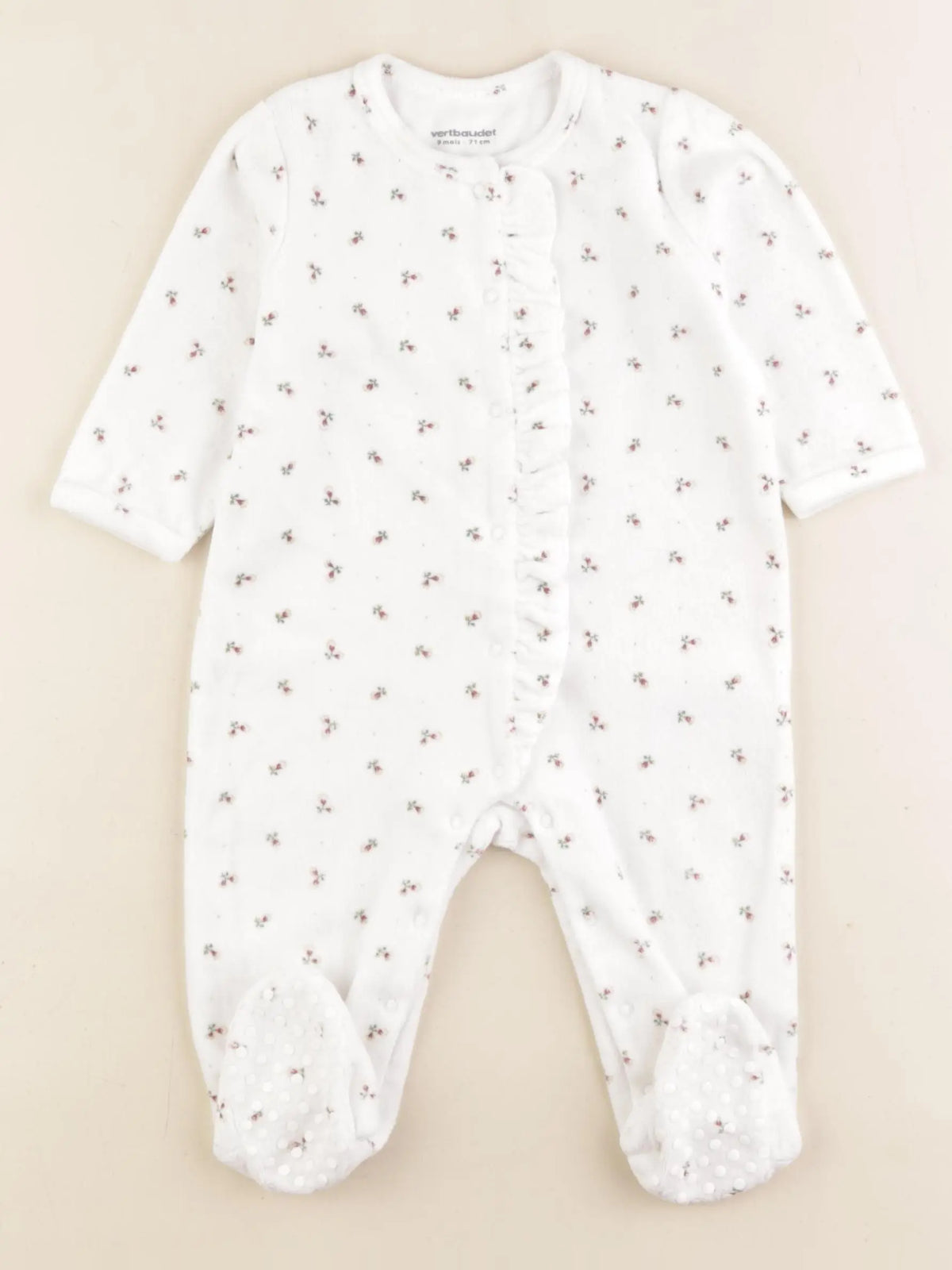 Vertbaudet - pyjama velours blanc - 3 mois