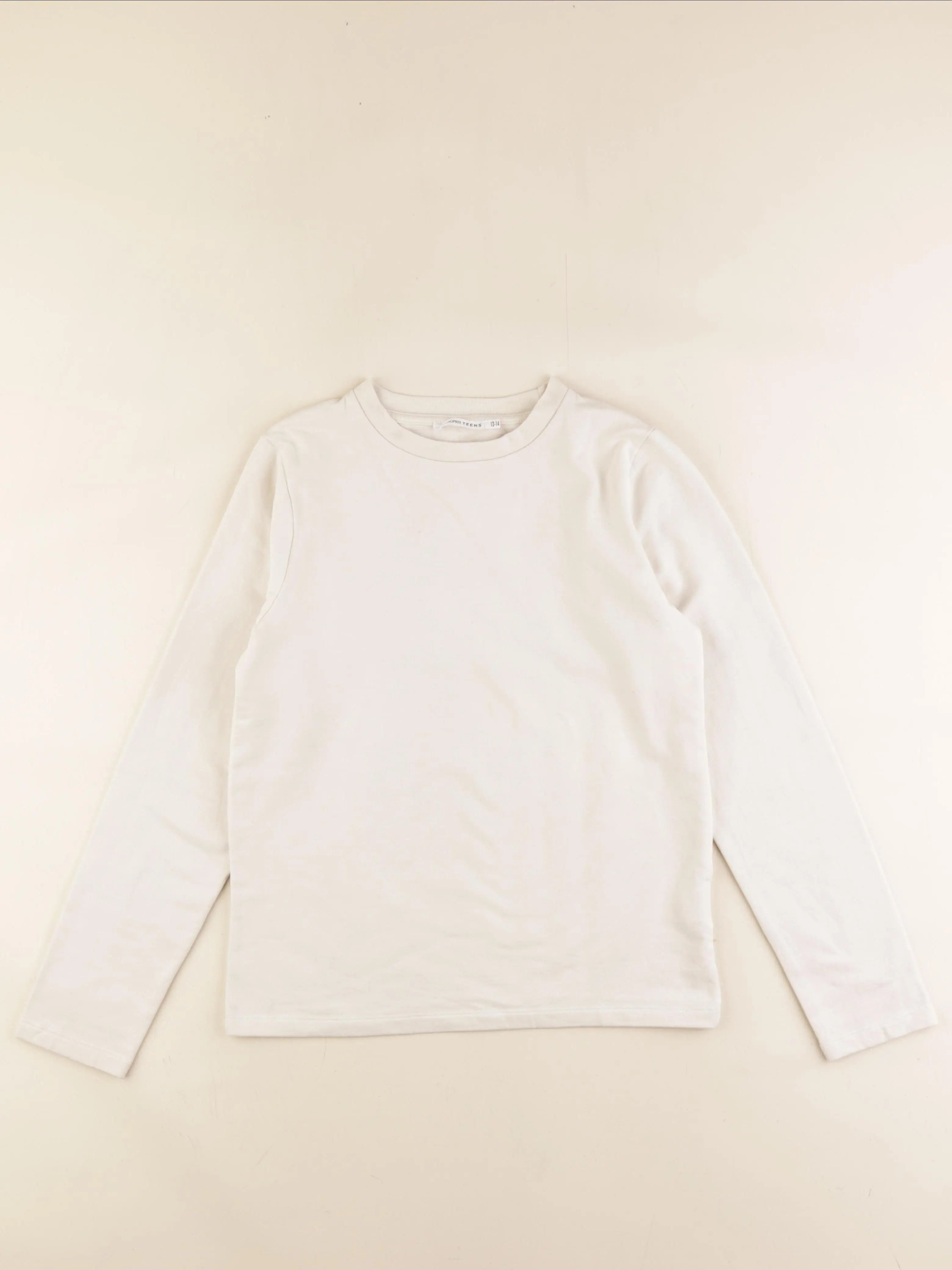 Monoprix - sweat blanc - 12/14 ans