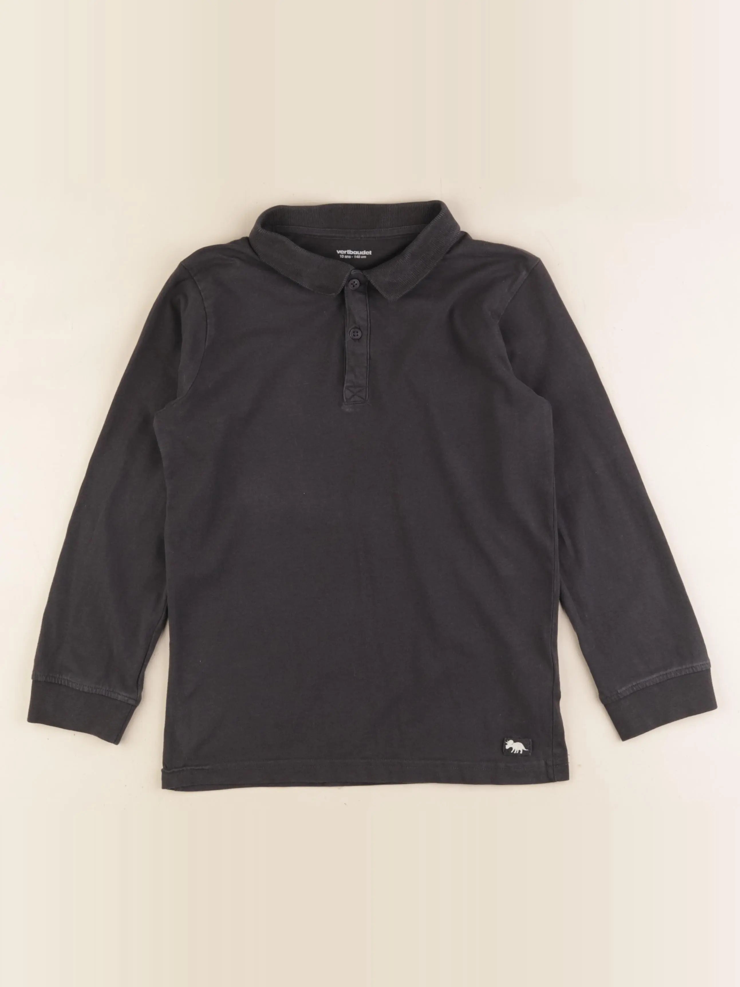 Vertbaudet - polo gris - 10 ans