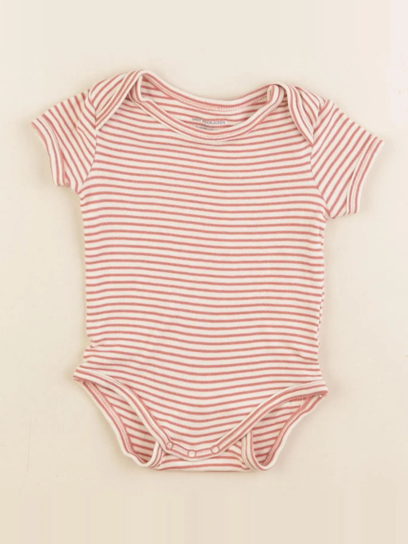 Vertbaudet - body beige, rose - 9 mois