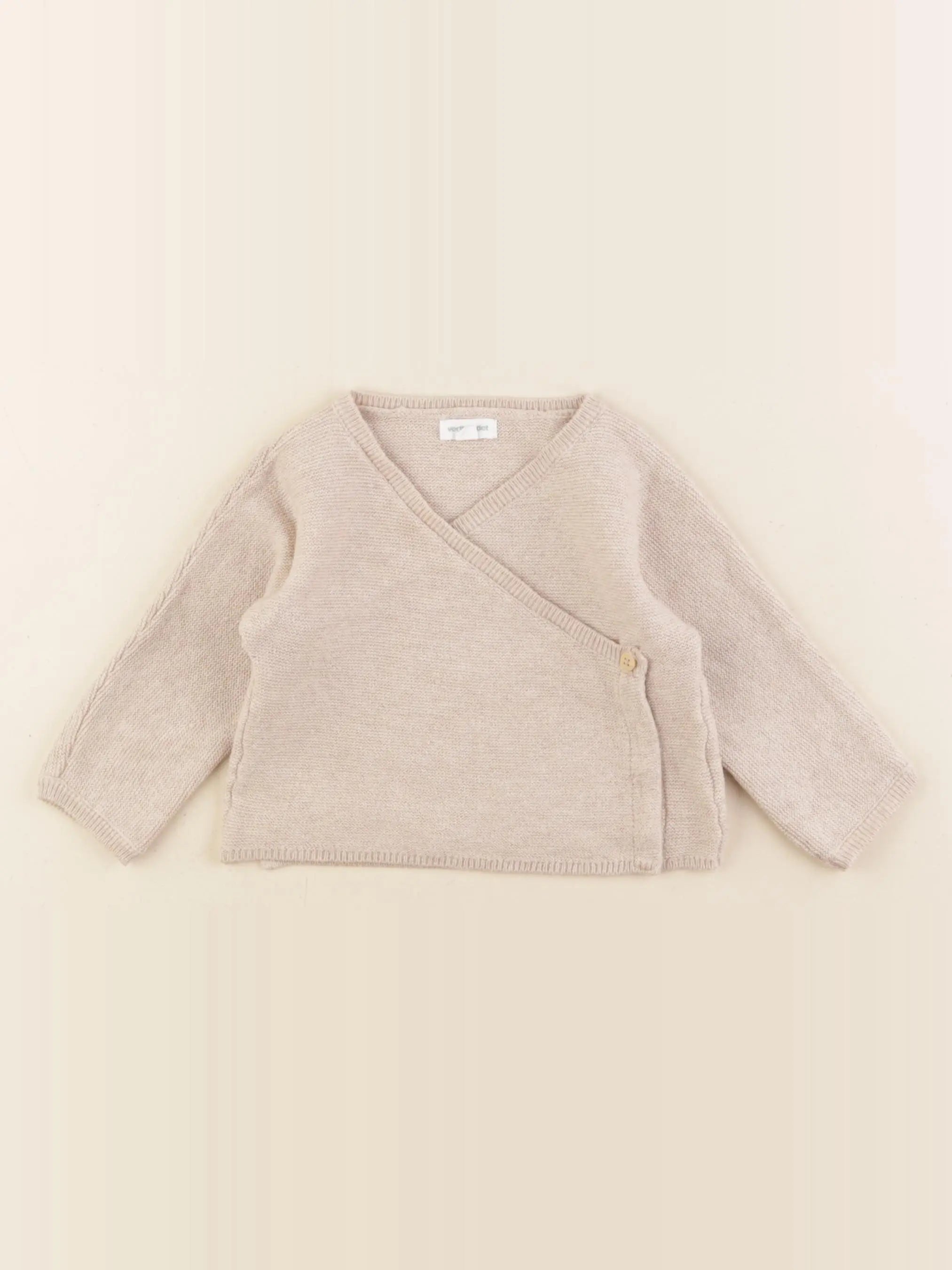 Vertbaudet - gilet beige - 3 mois