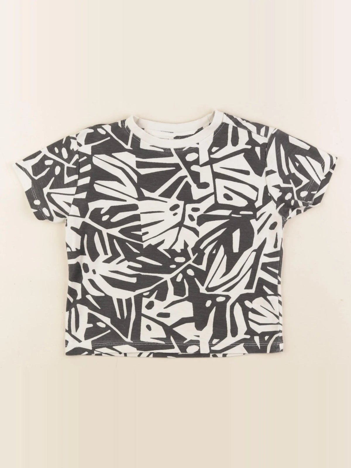 Zara - tee-shirt noir, beige - 36 mois