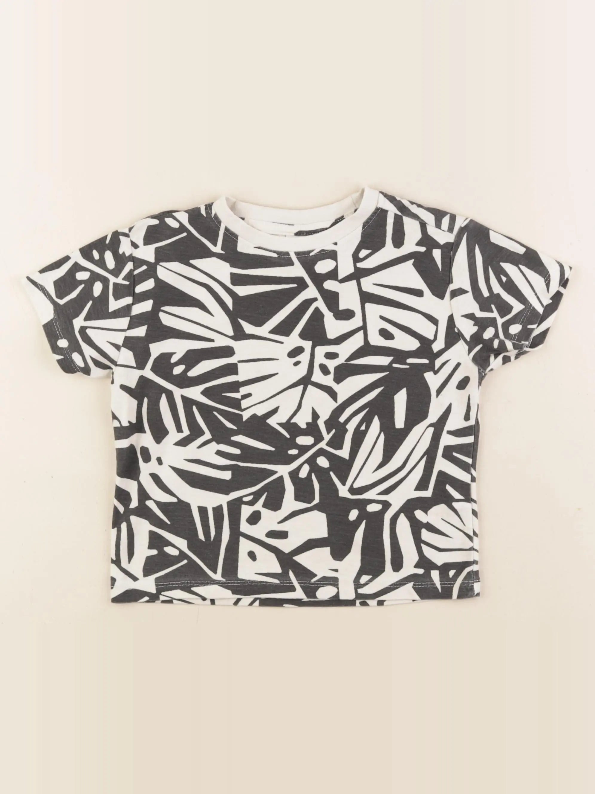 Zara - tee-shirt noir, beige - 36 mois