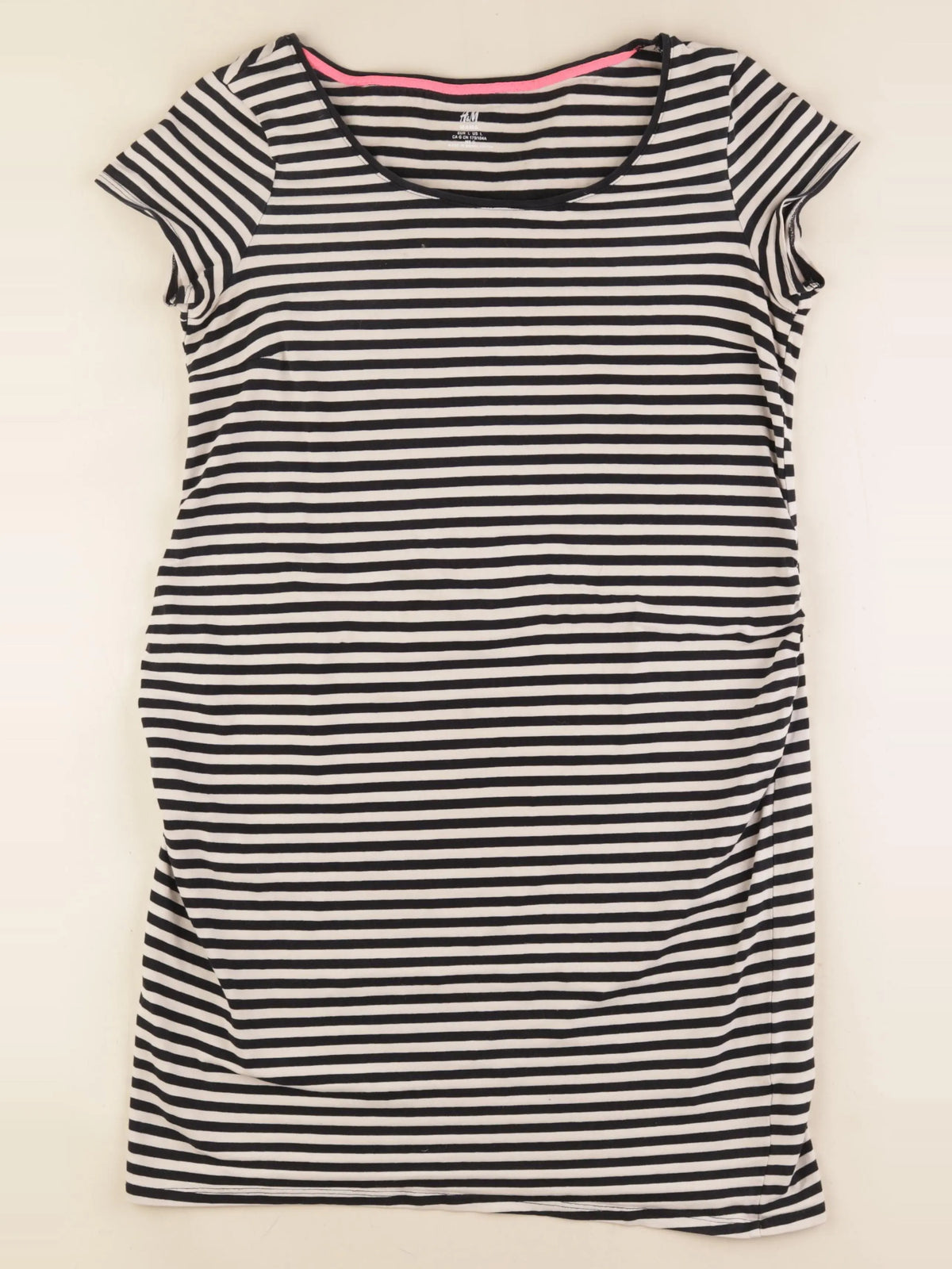 H&M - robe grossesse beige, bleu - l