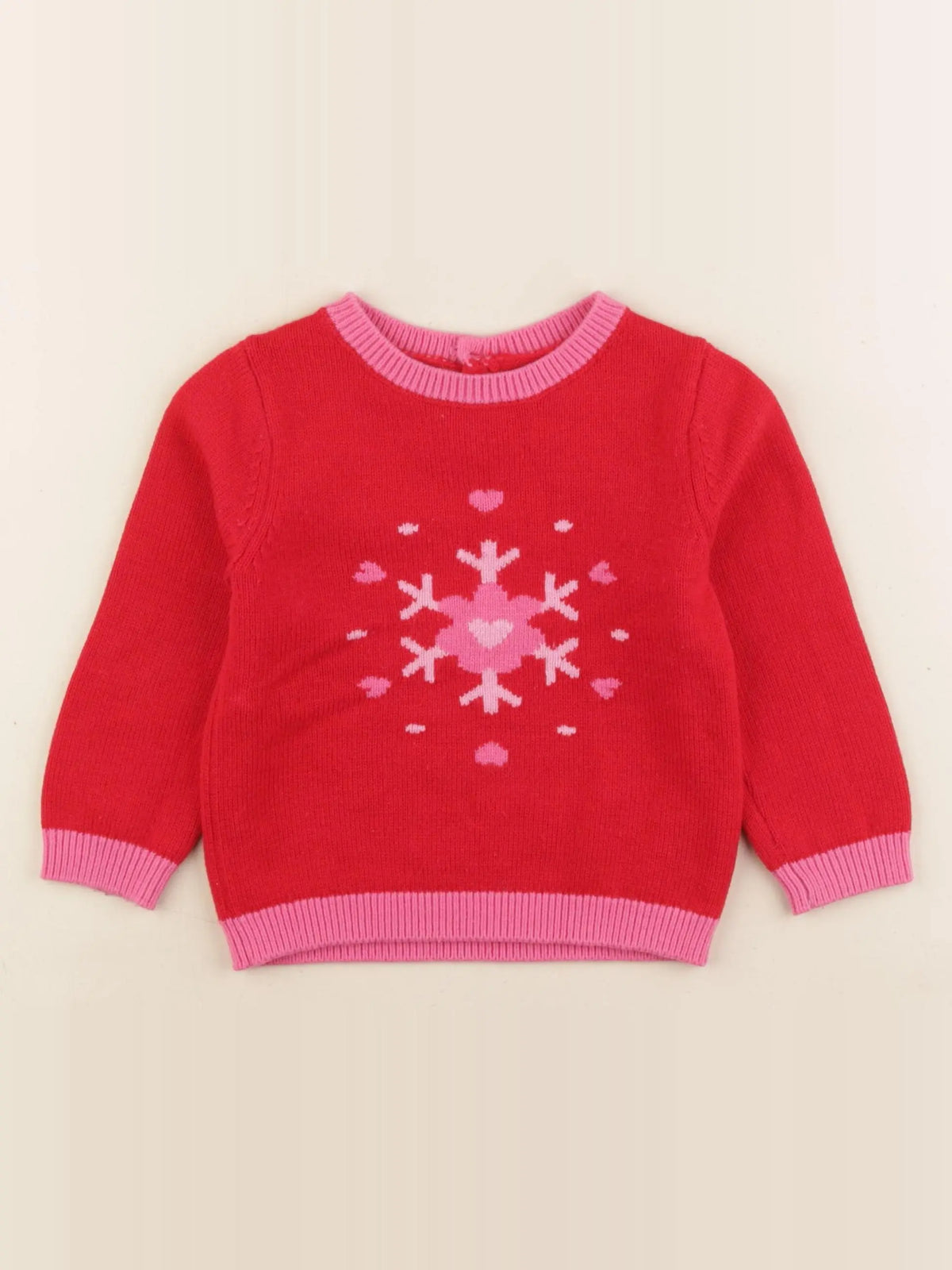 Jacadi - pull rouge, rose - 24 mois