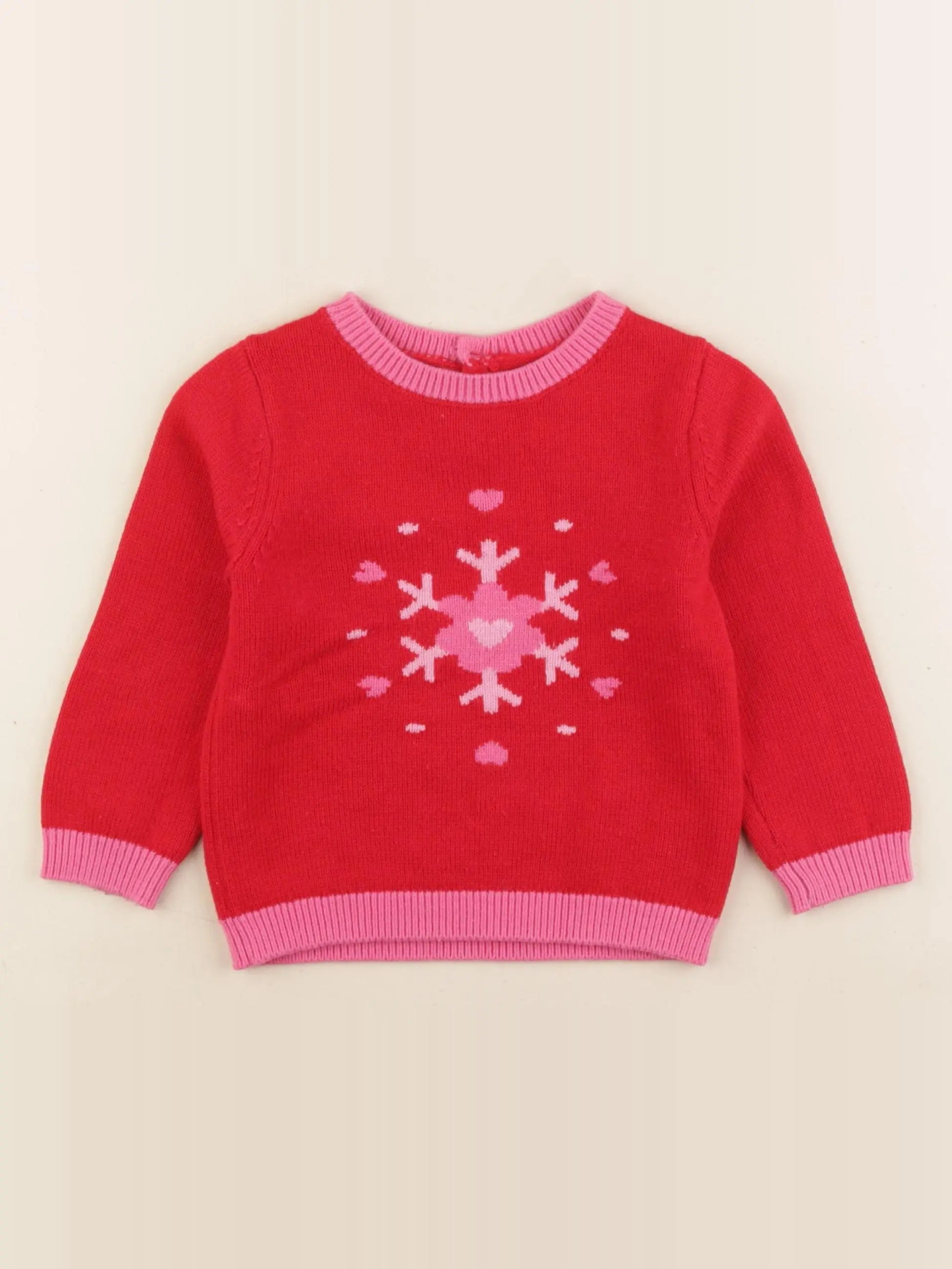 Jacadi - pull rouge, rose - 24 mois