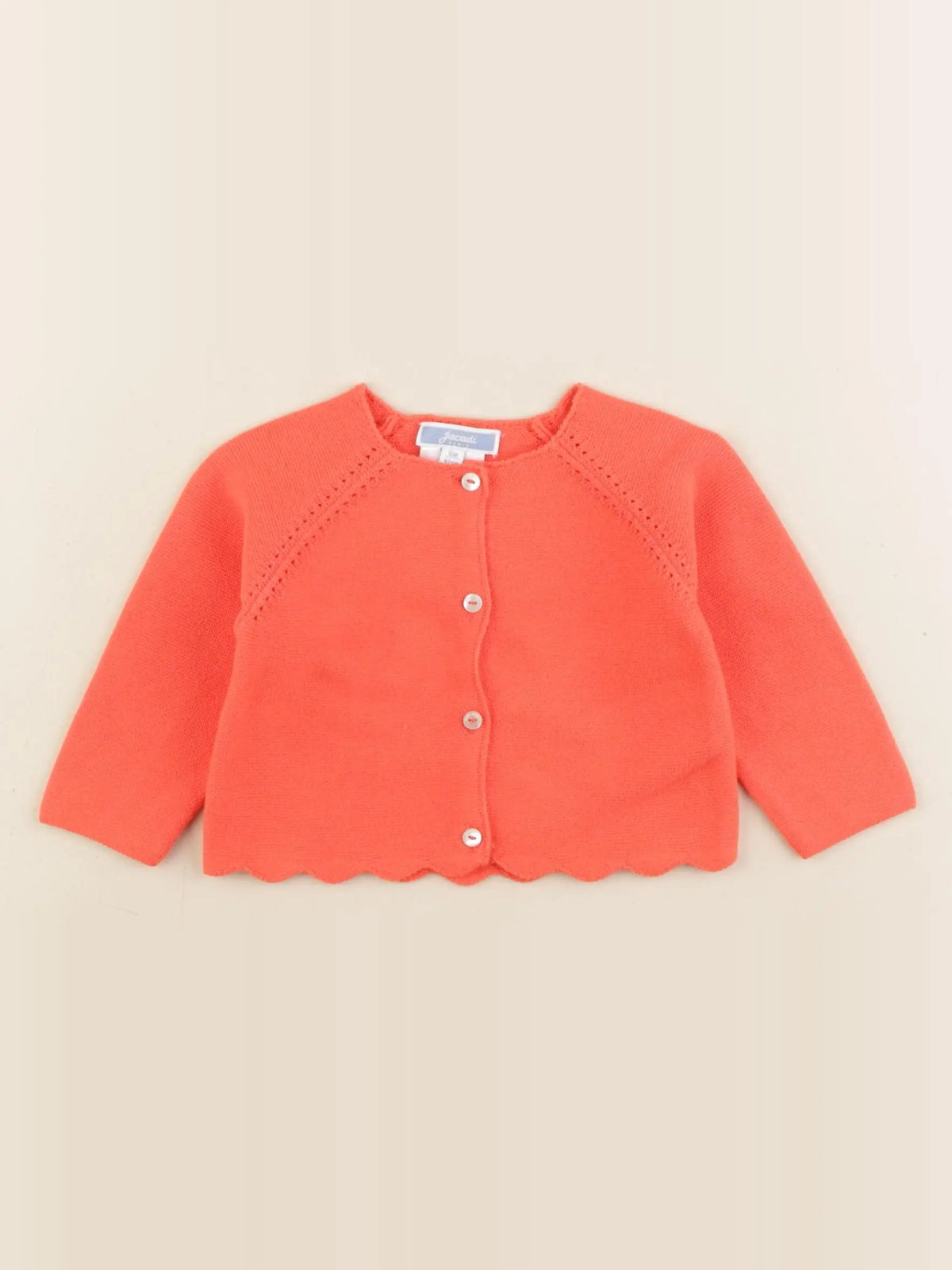 Jacadi - gilet orange - 6 mois