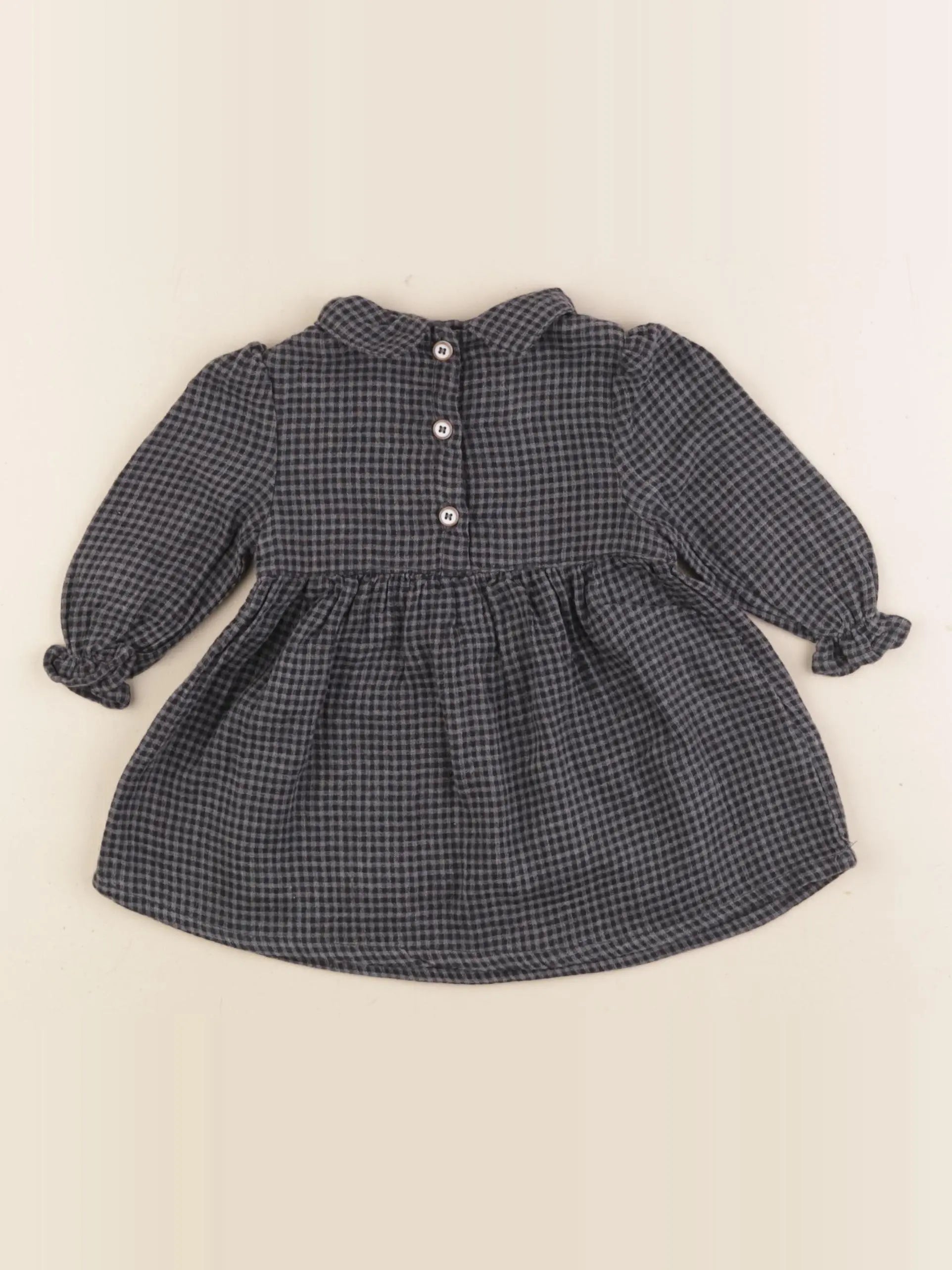 Buho - robe bleu, gris - 3 mois