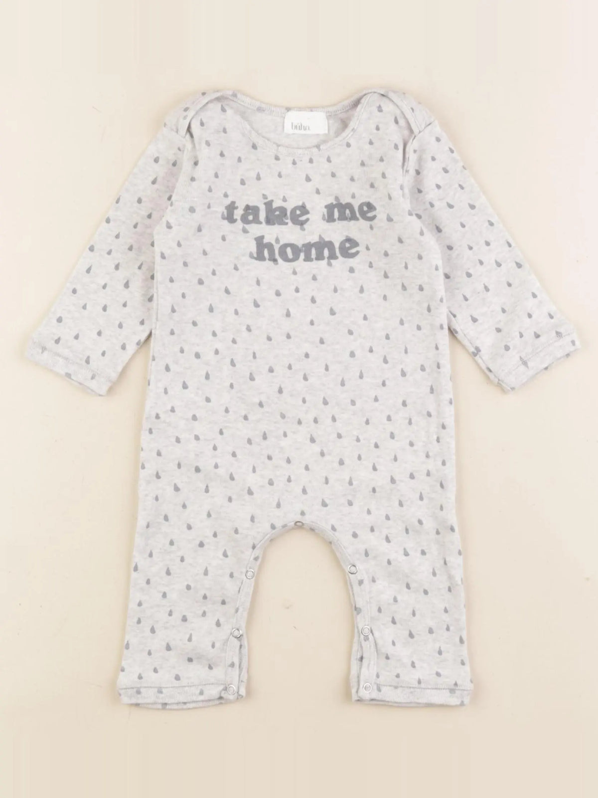 Buho - pyjama coton bleu, gris - 3 mois