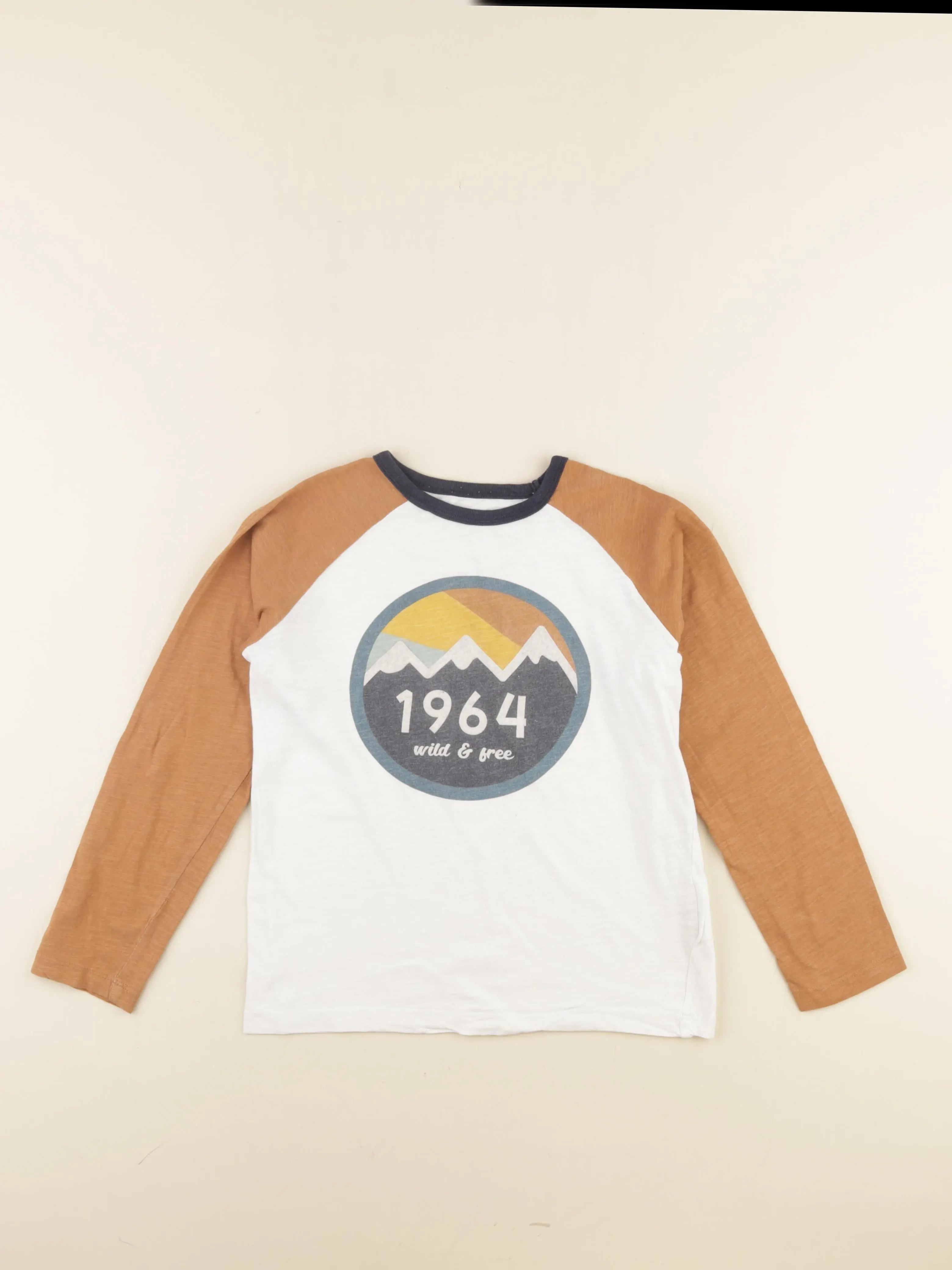 Monoprix - tee-shirt blanc, marron - 10 ans