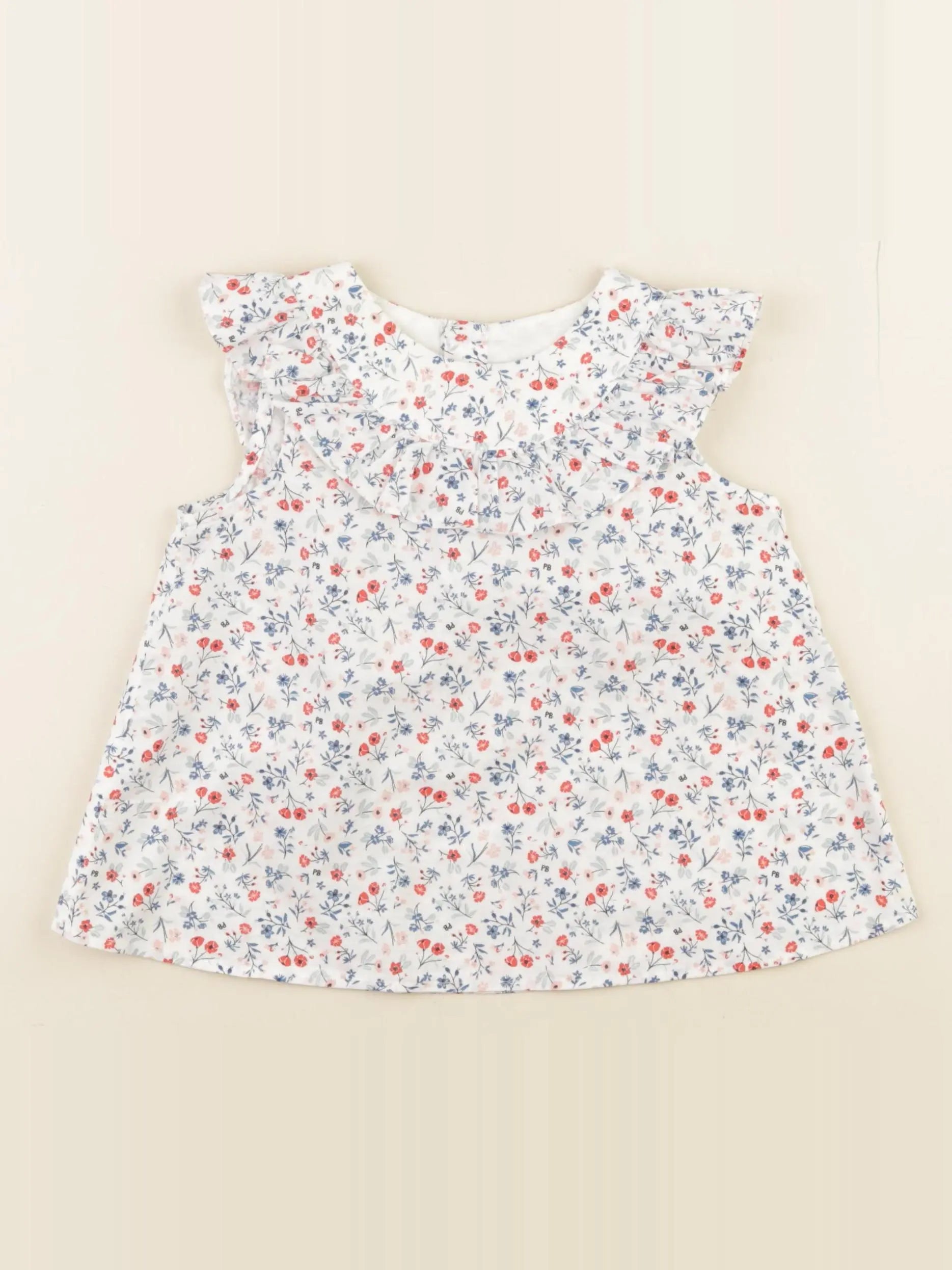 Petit Bateau - blouse blanc - 24 mois