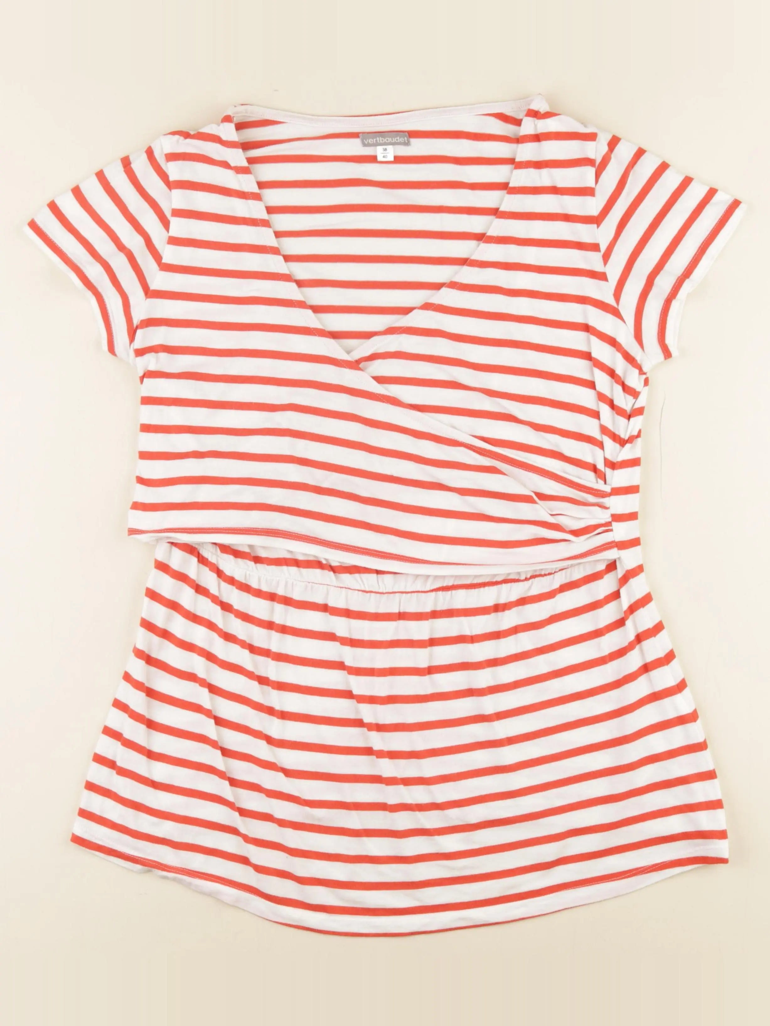 Vertbaudet - tee-shirt grossesse, allaitement blanc, rouge - 38 à 40