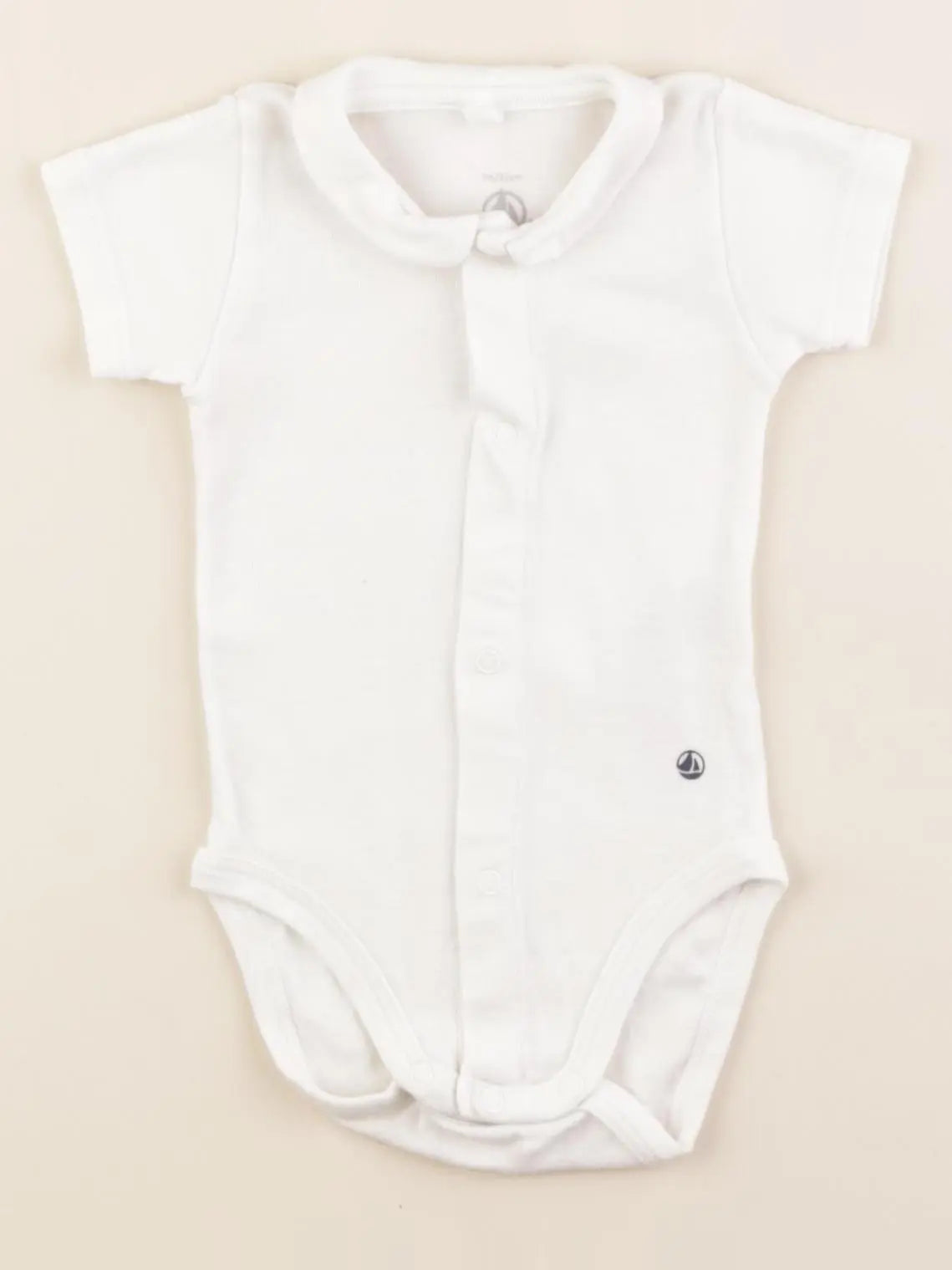 Petit Bateau - body à col blanc - 3 mois