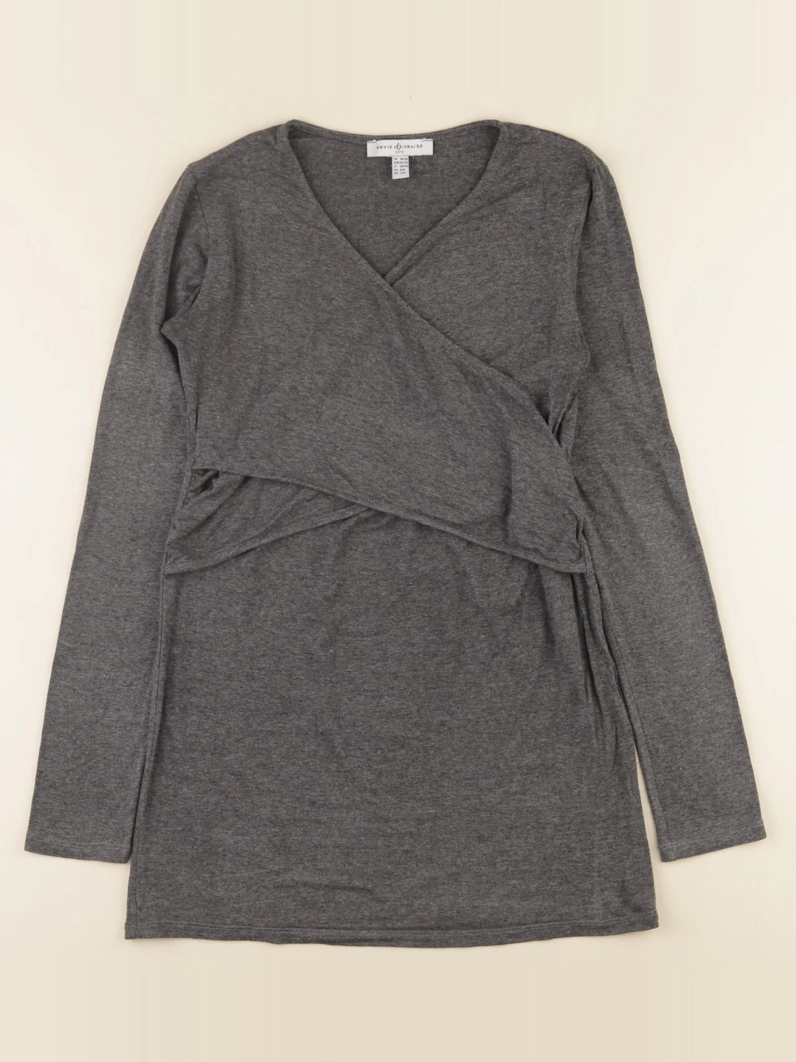 Envie de fraise - tee-shirt grossesse, allaitement gris - 34 à 36