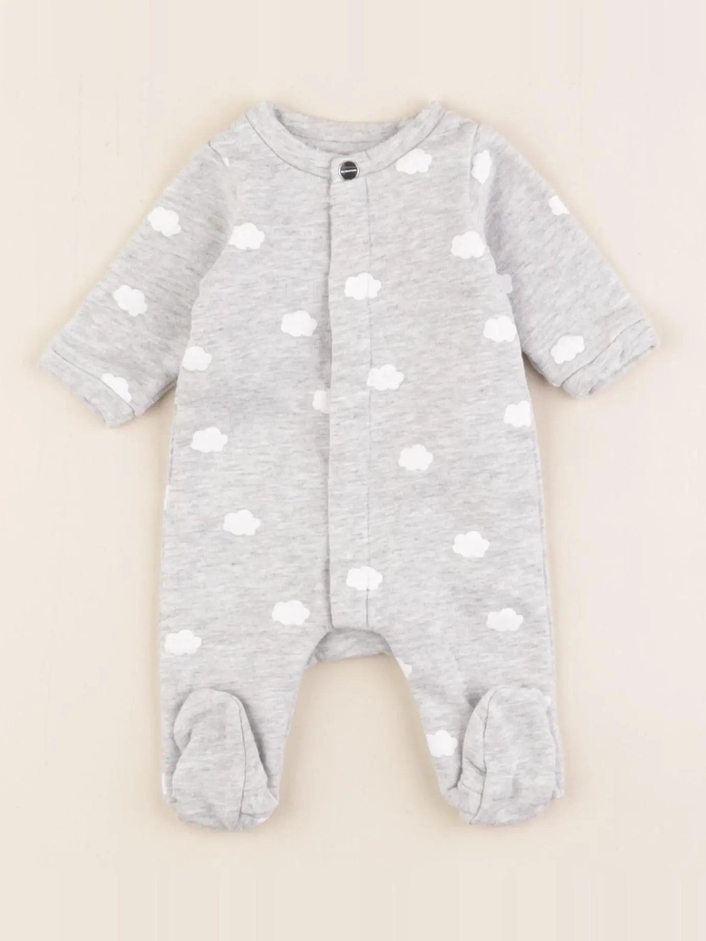 Jacadi - pyjama coton gris - 0 mois