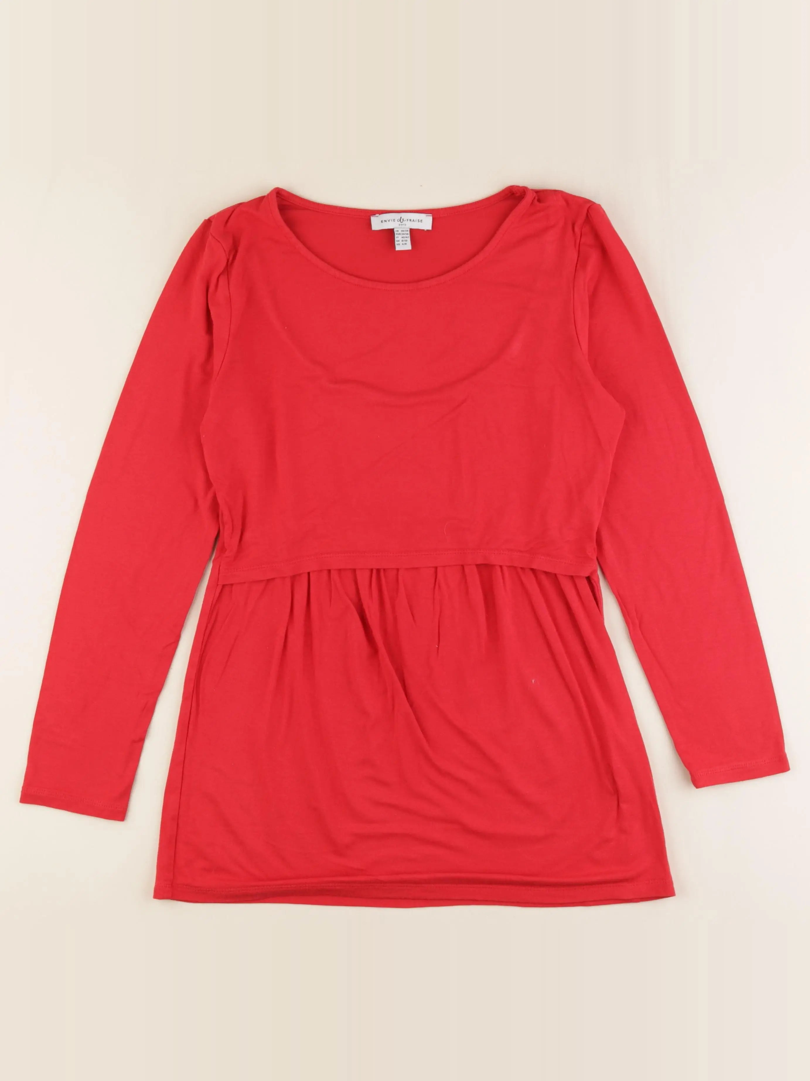 Envie de fraise - tee-shirt allaitement, grossesse rouge - 36 à 38