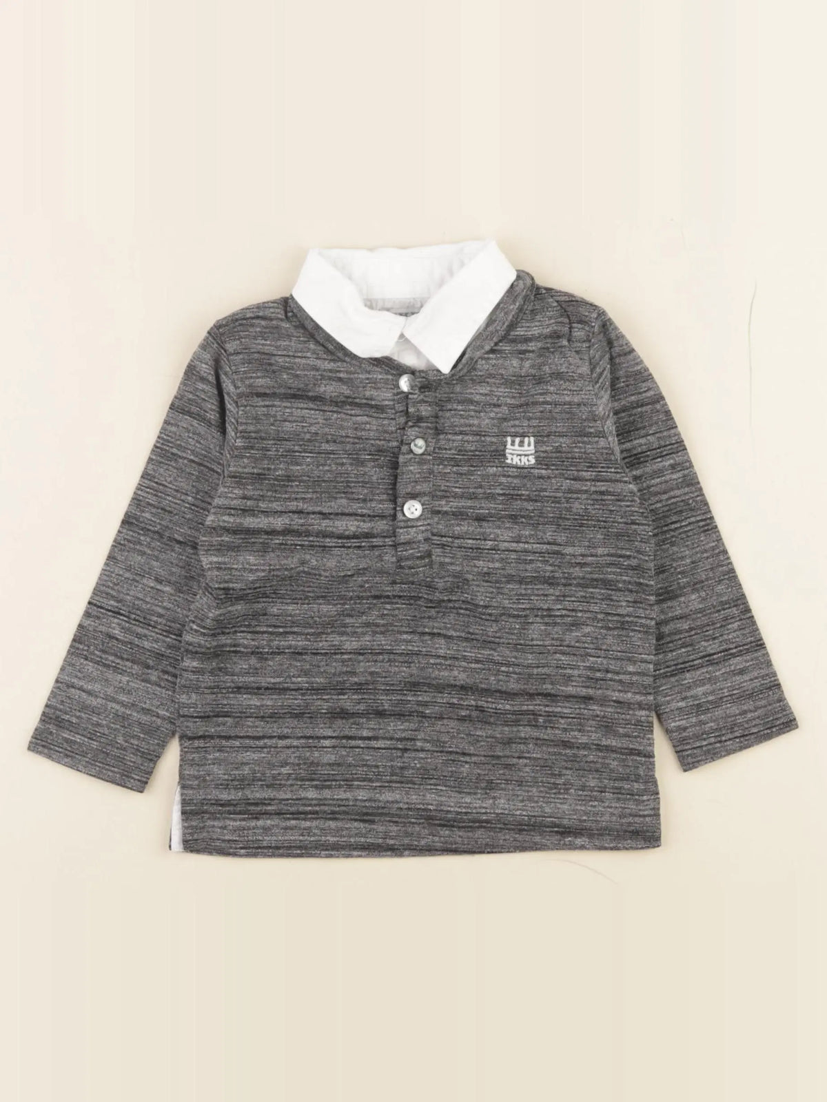 IKKS - polo imprimé au dos gris - 12 mois