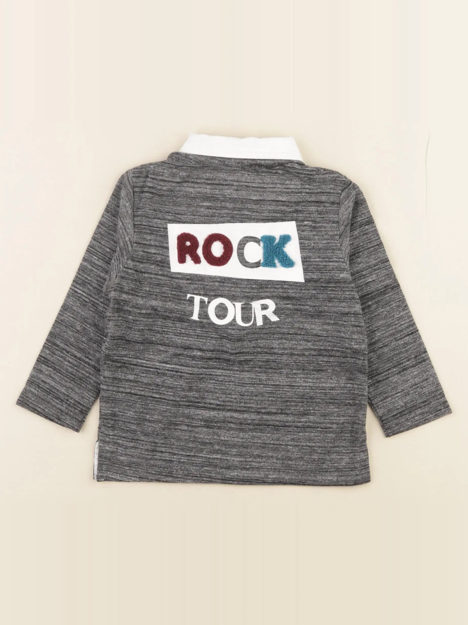 IKKS - polo imprimé au dos gris - 12 mois