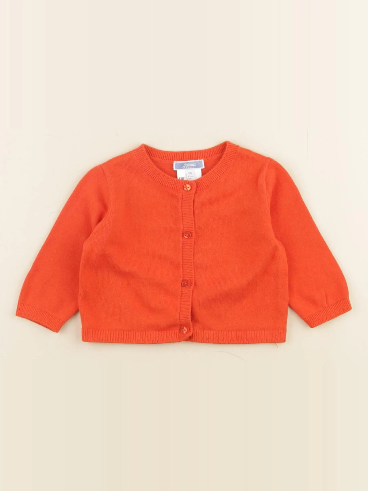 Jacadi - gilet orange - 6 mois