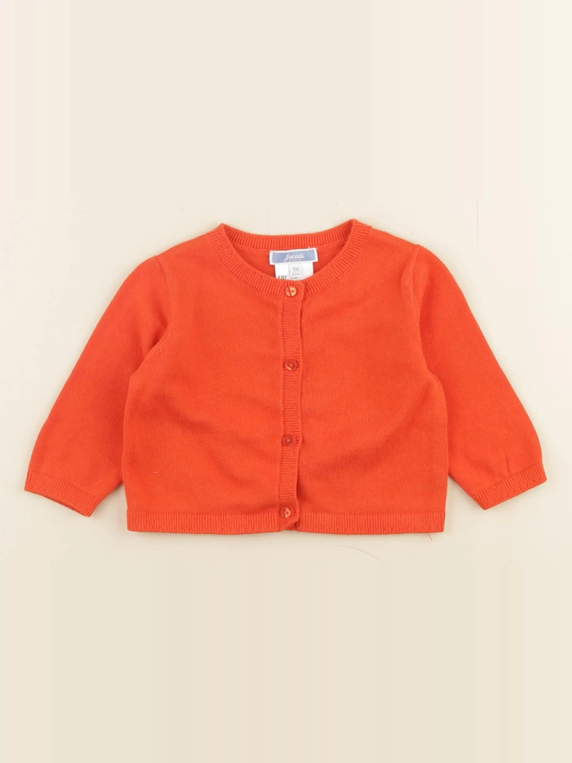 Jacadi - gilet orange - 6 mois