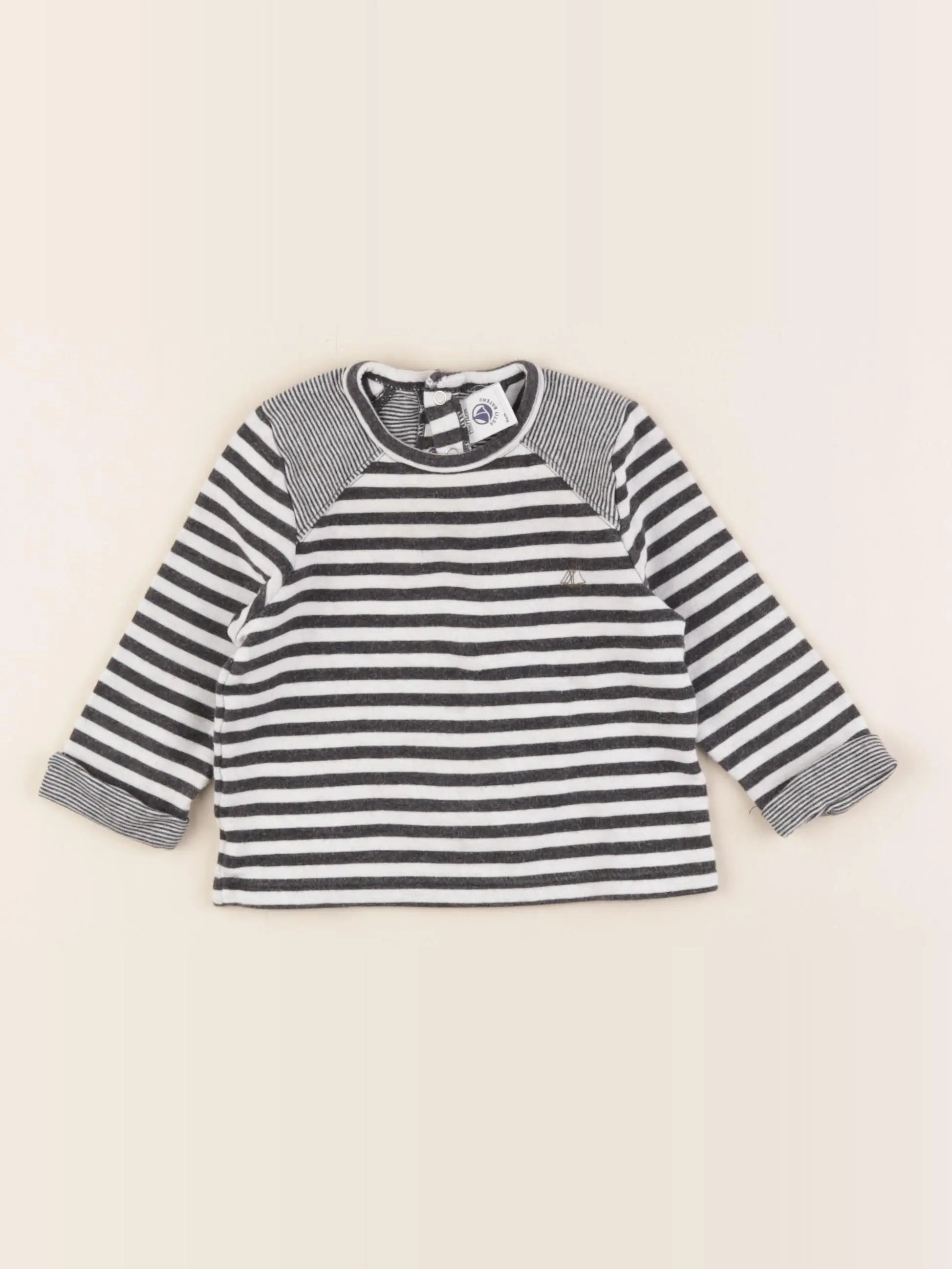 Petit Bateau - tee-shirt gris - 12 mois
