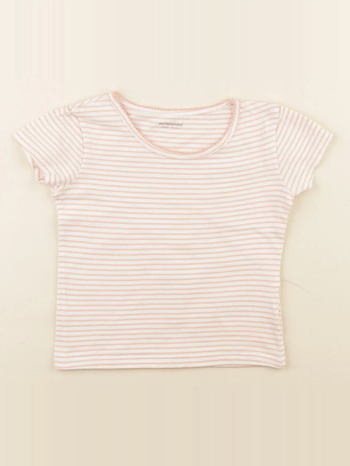Vertbaudet - maillot de corps blanc, rose - 3 ans