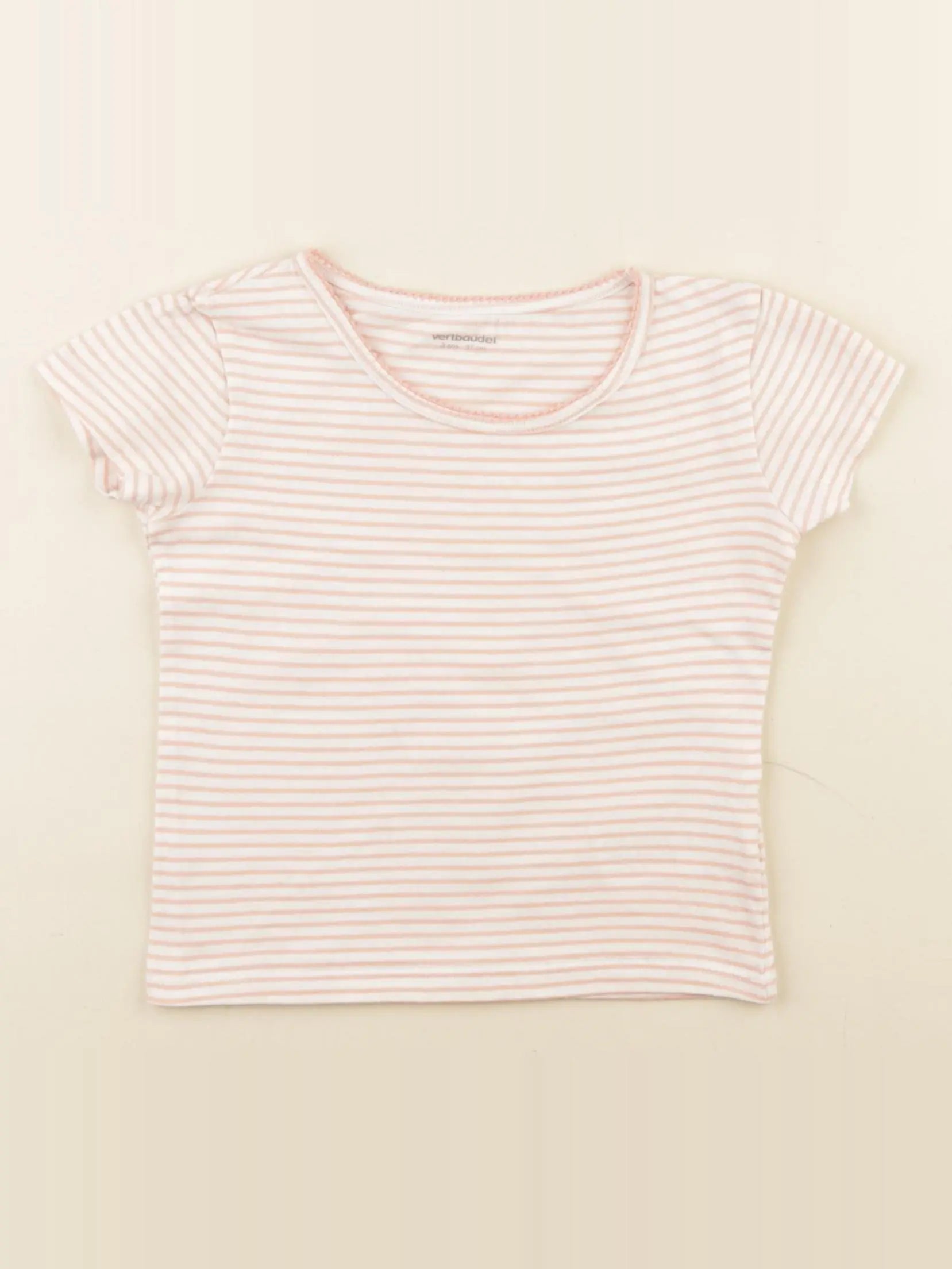 Vertbaudet - maillot de corps blanc, rose - 3 ans