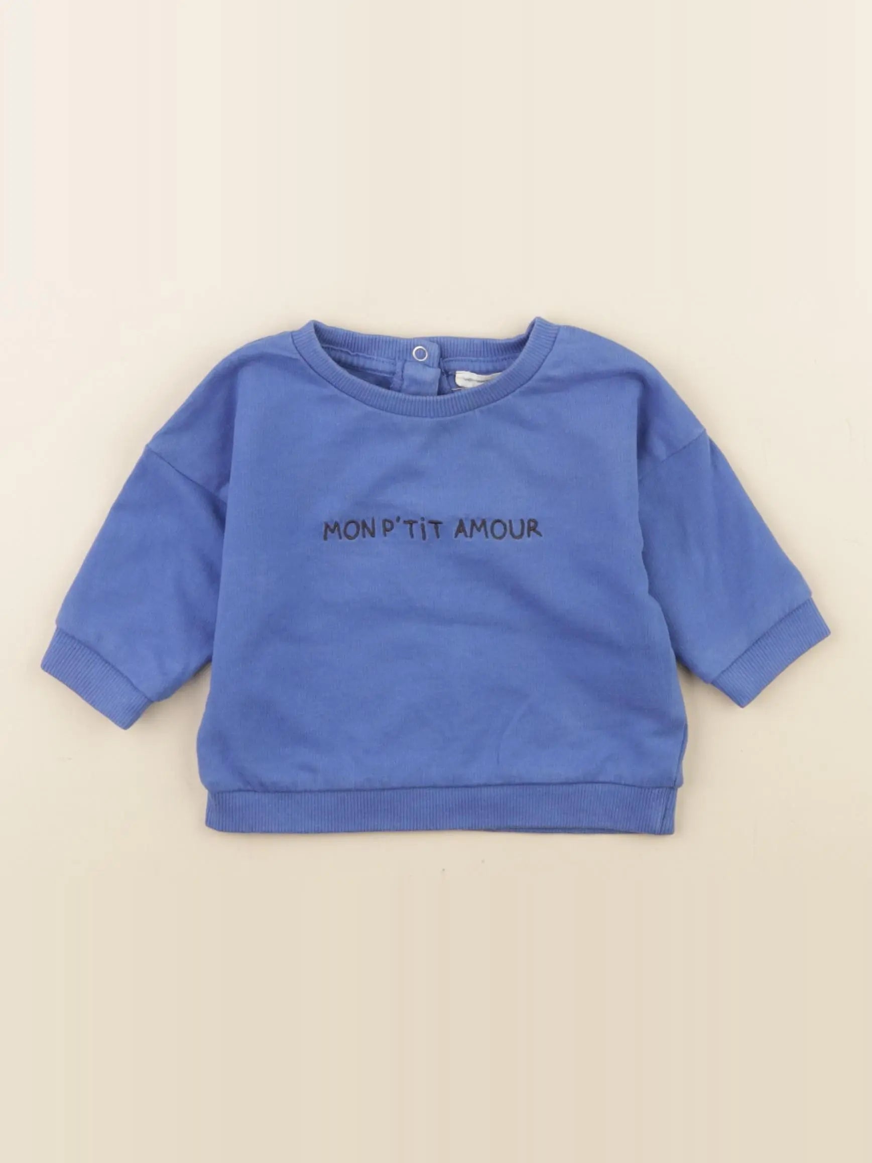 Vertbaudet - sweat bleu - 3 mois