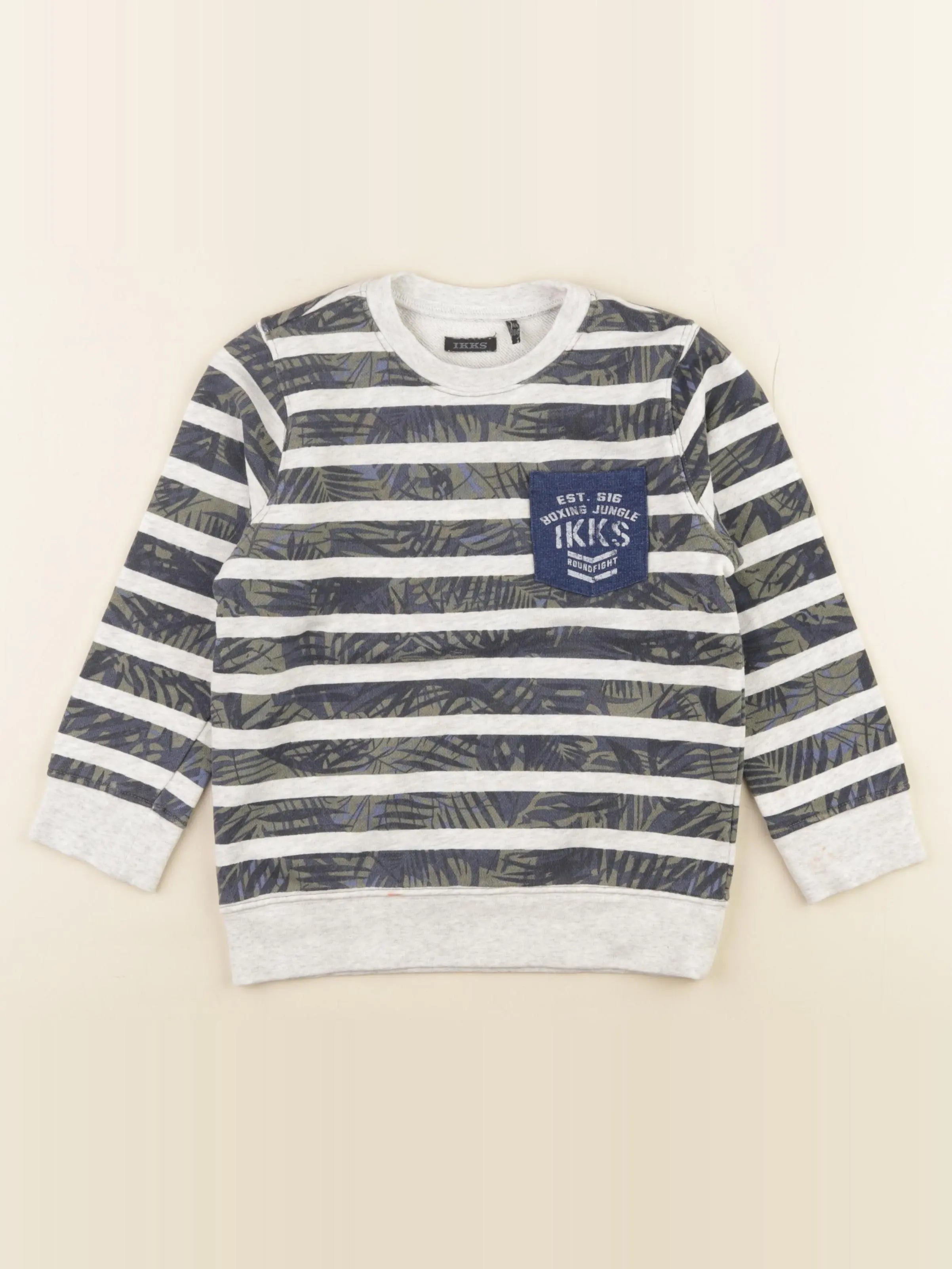 IKKS - sweat gris, bleu - 4 ans