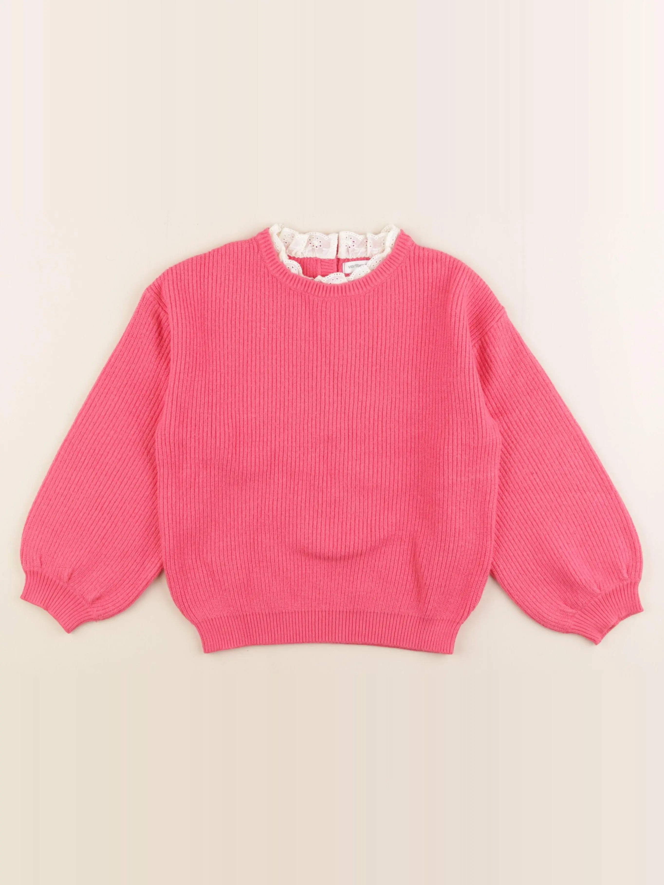 Vertbaudet - pull rose - 7 ans