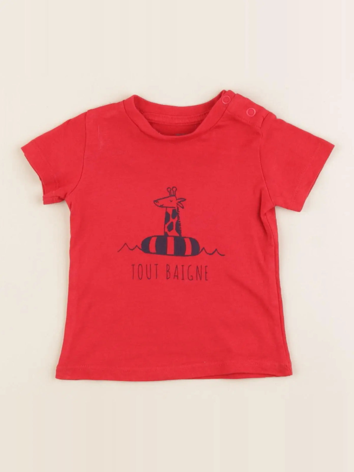 Vertbaudet - tee-shirt rouge - 3 mois