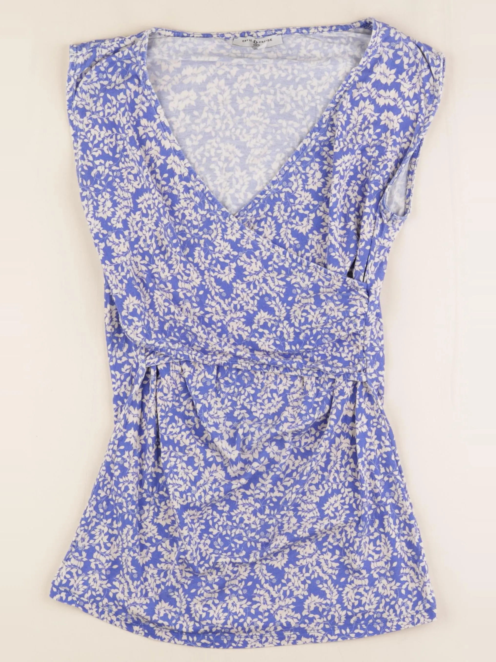 Envie de fraise - tee-shirt allaitement bleu, blanc - 36 à 38