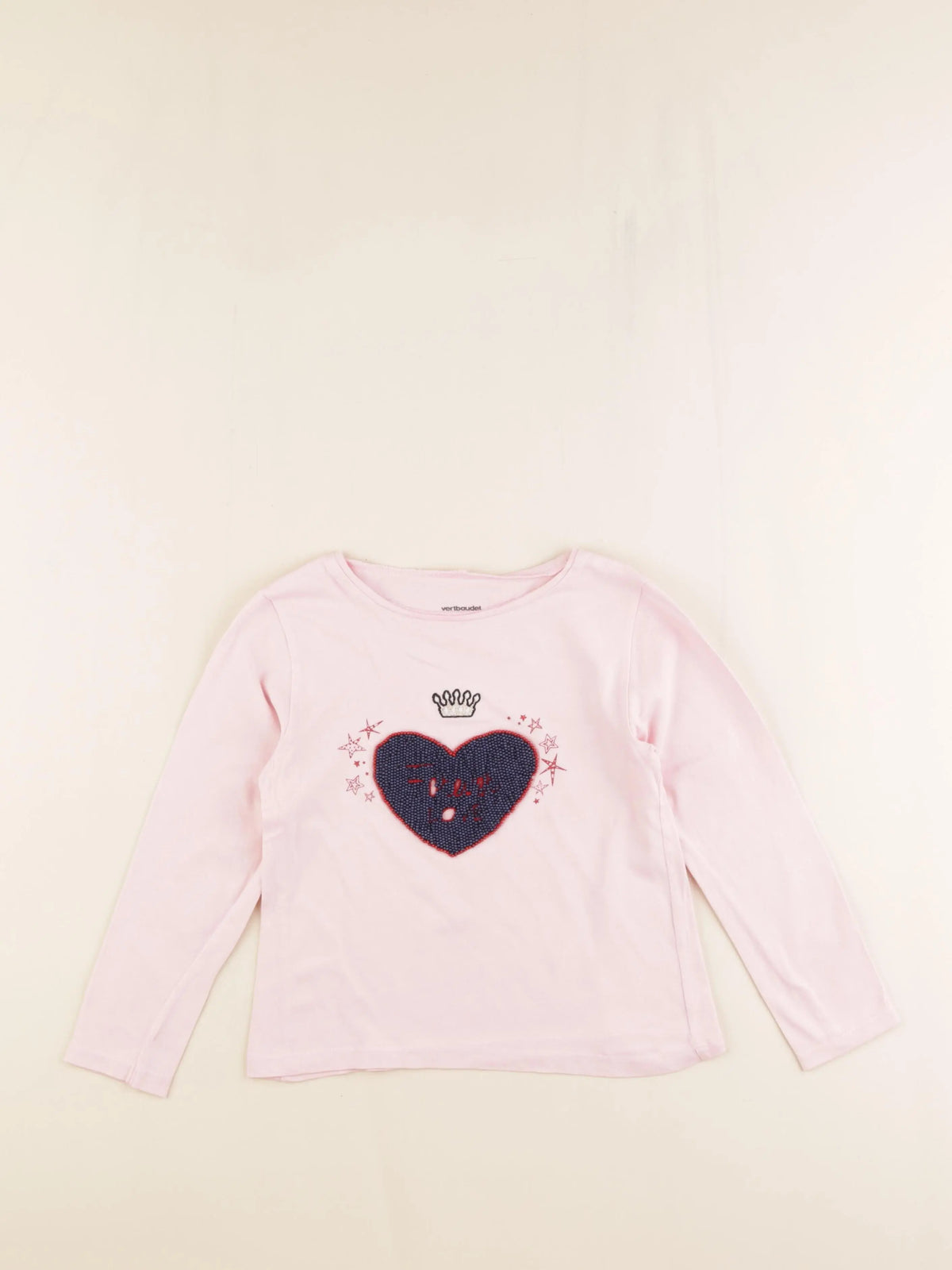 Vertbaudet - tee-shirt rose - 6 ans