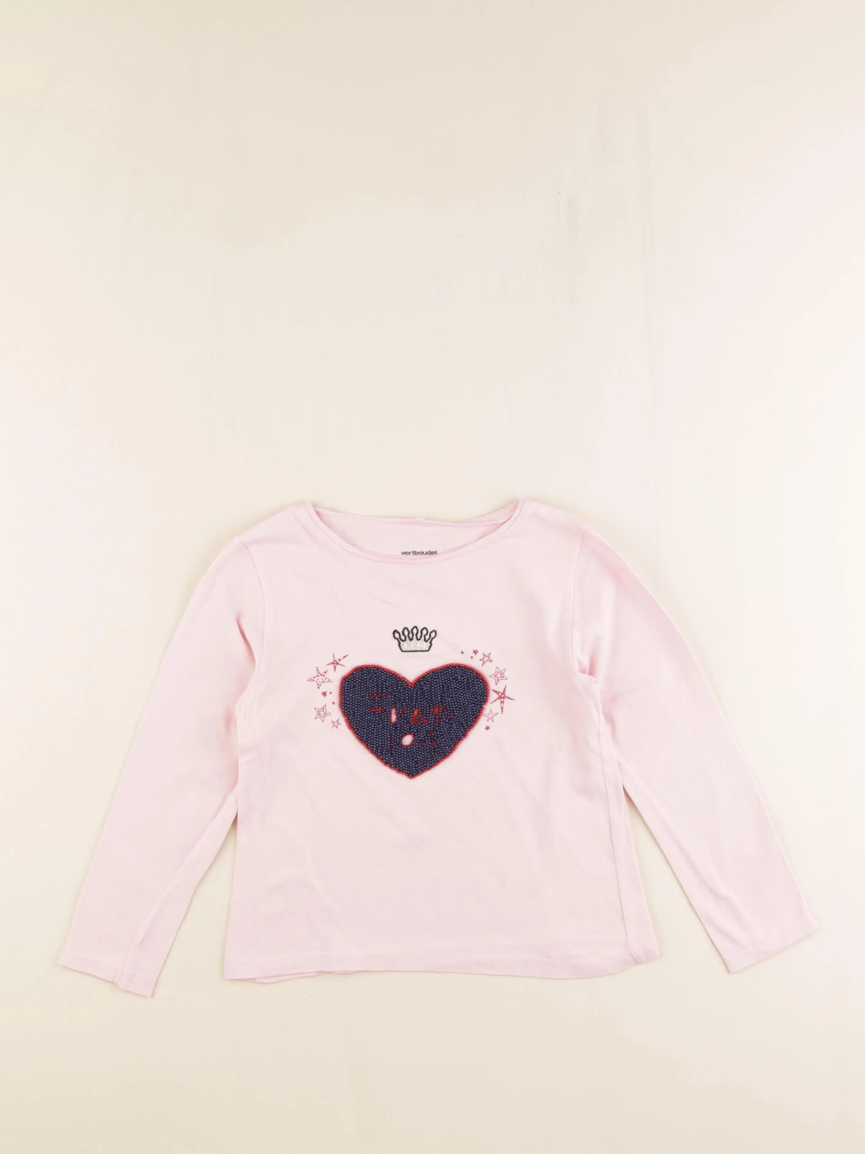 Vertbaudet - tee-shirt rose - 6 ans