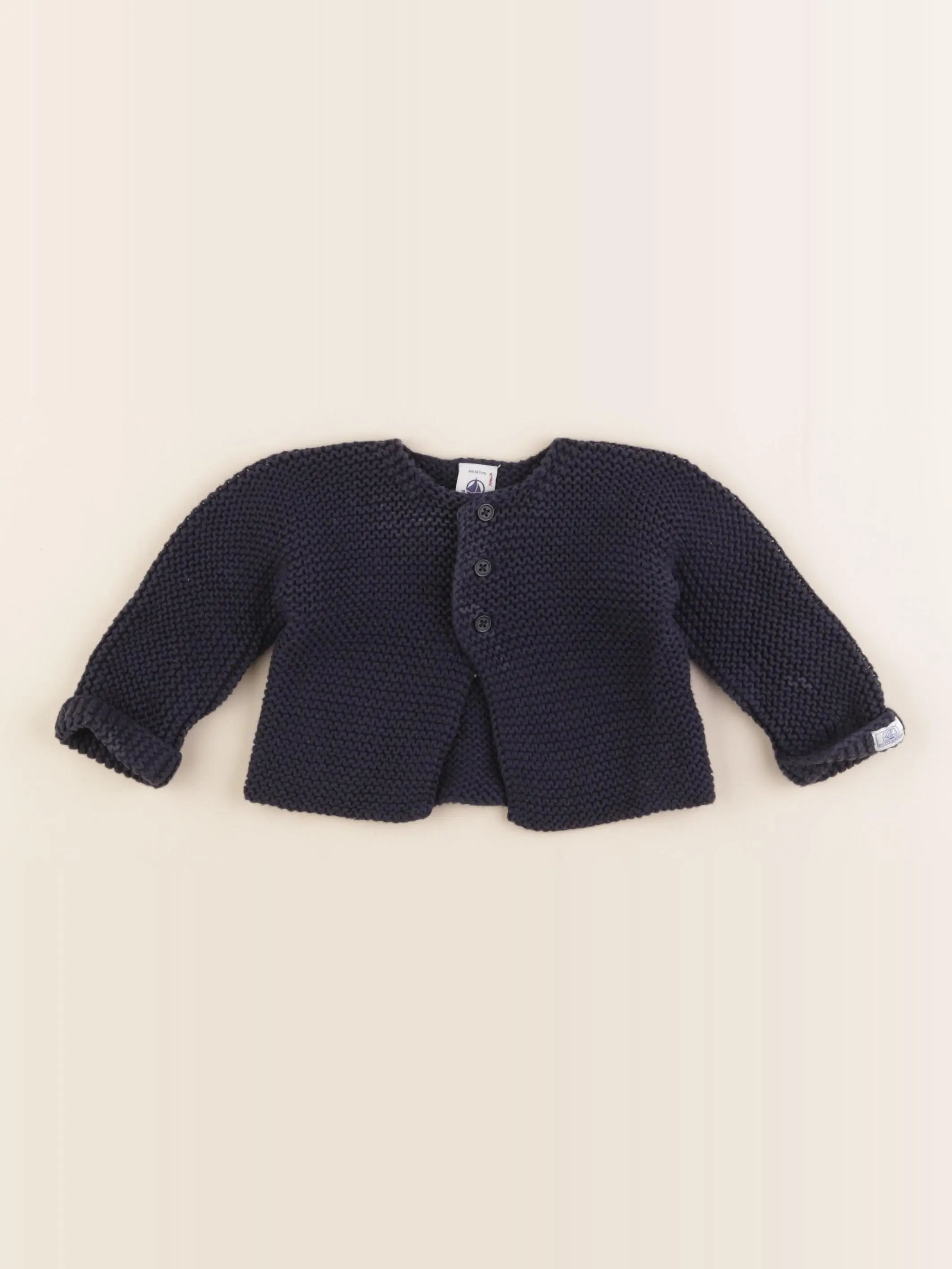 Petit Bateau - gilet bleu - 6 mois