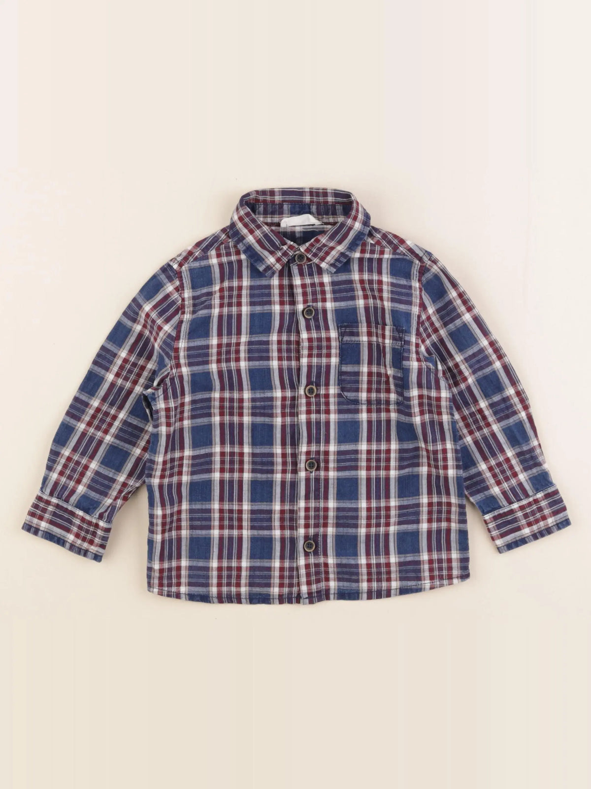 Mango - chemise bleu, rouge - 12/18 mois