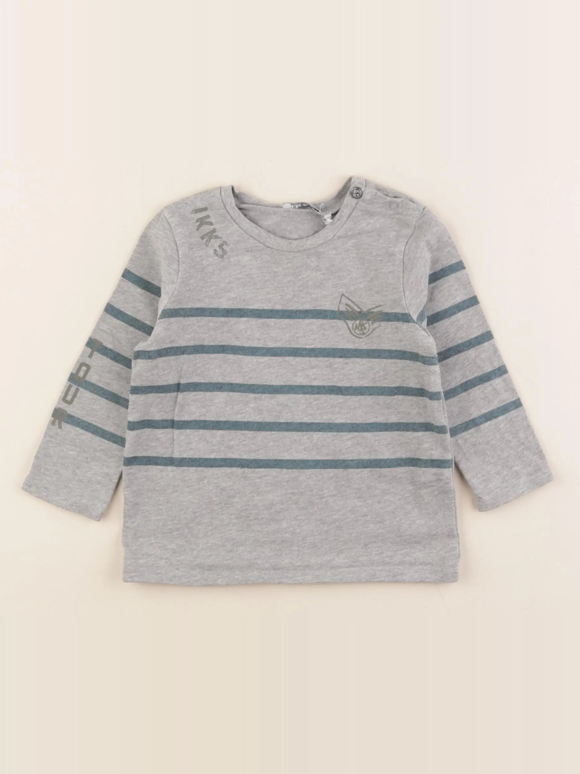 IKKS - tee-shirt gris, vert - 12 mois