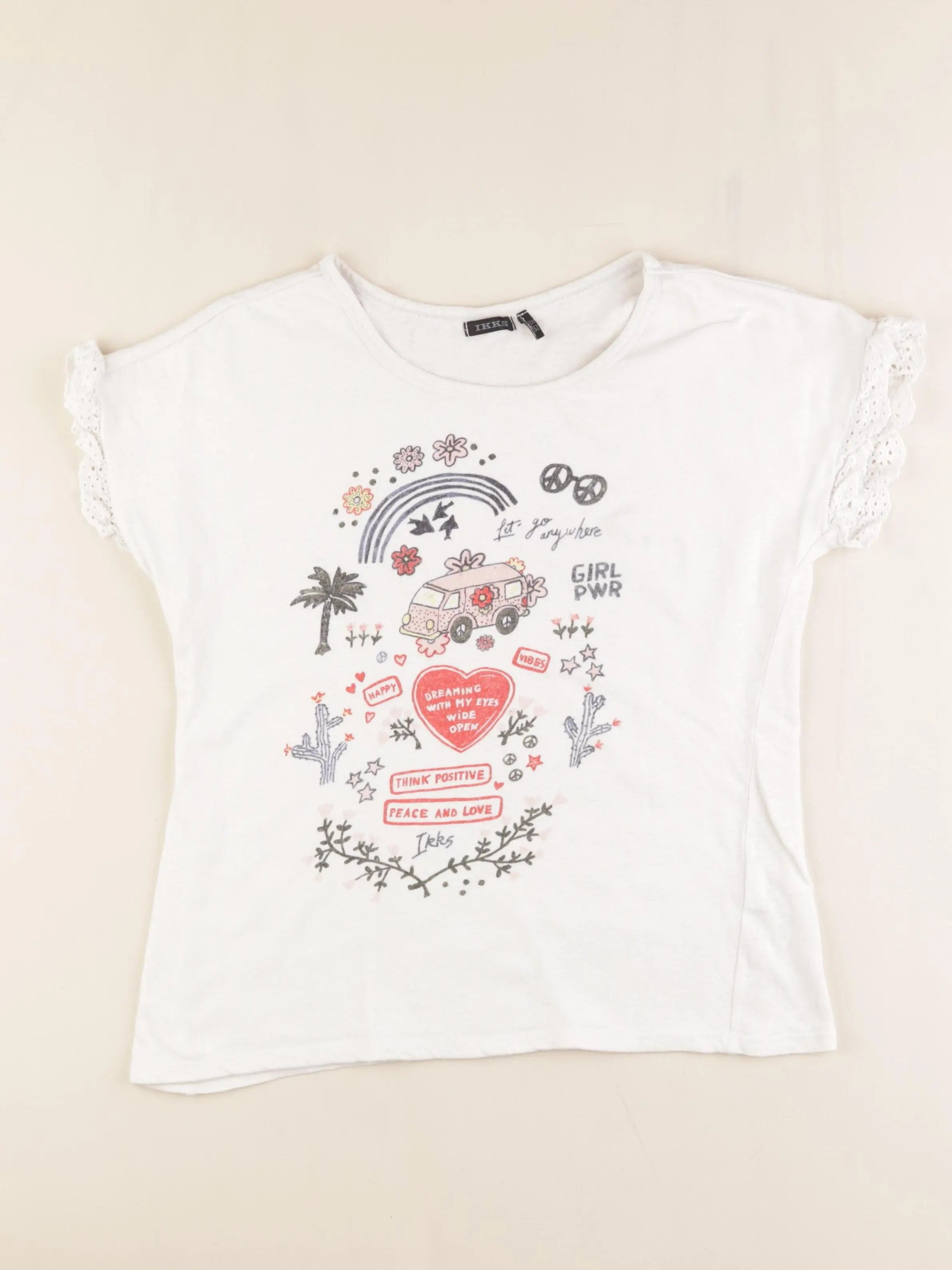 IKKS - tee-shirt beige - 12 ans