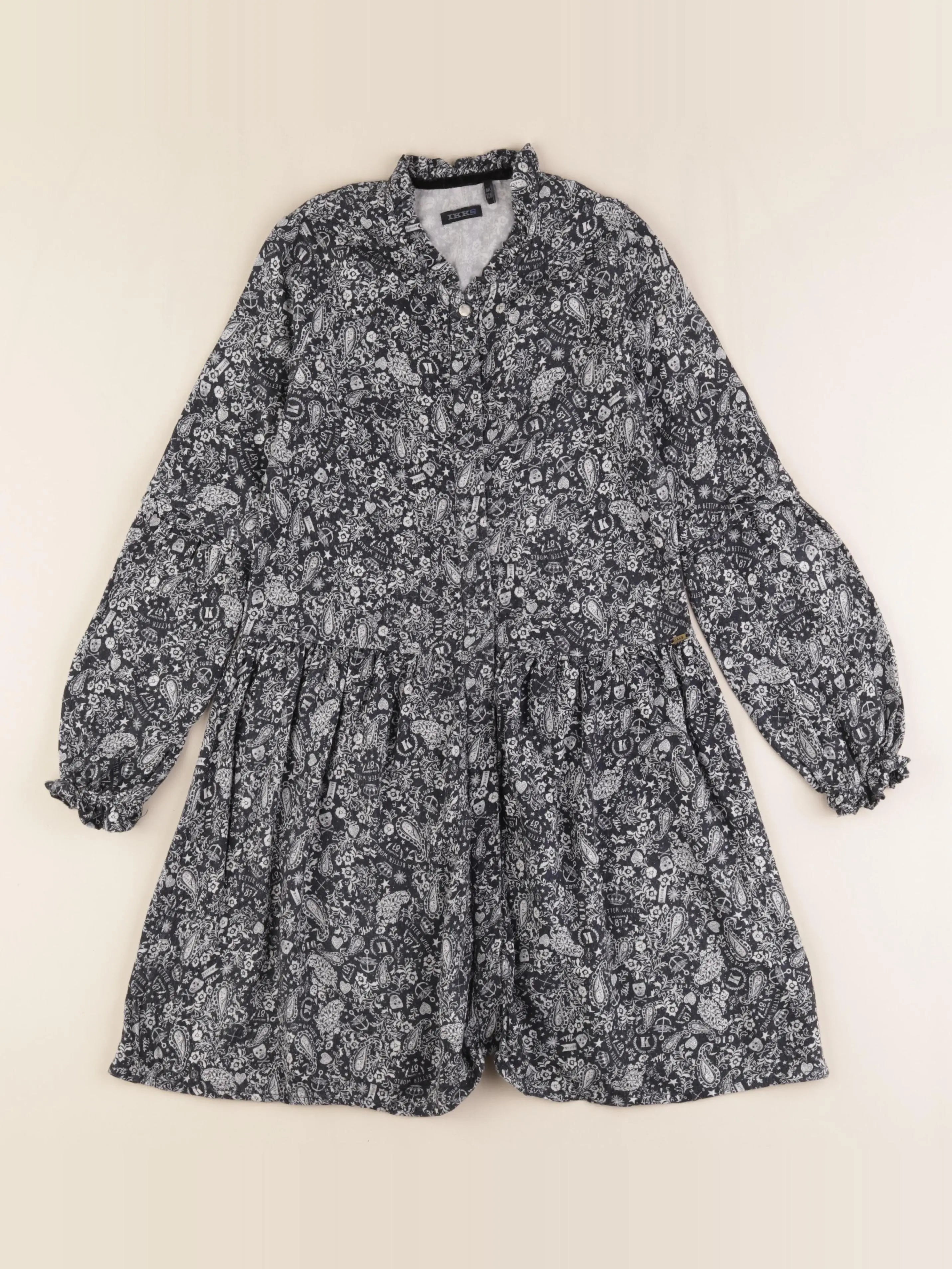 IKKS - robe bleu, blanc - 8 ans