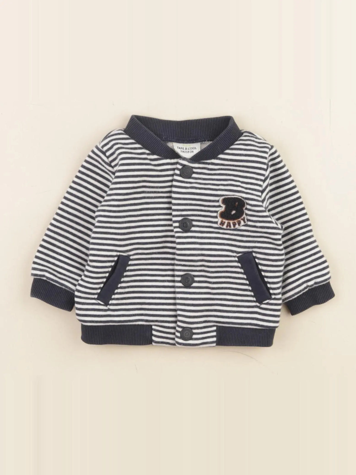 Tape à l'oeil - sweat bleu - 3 mois