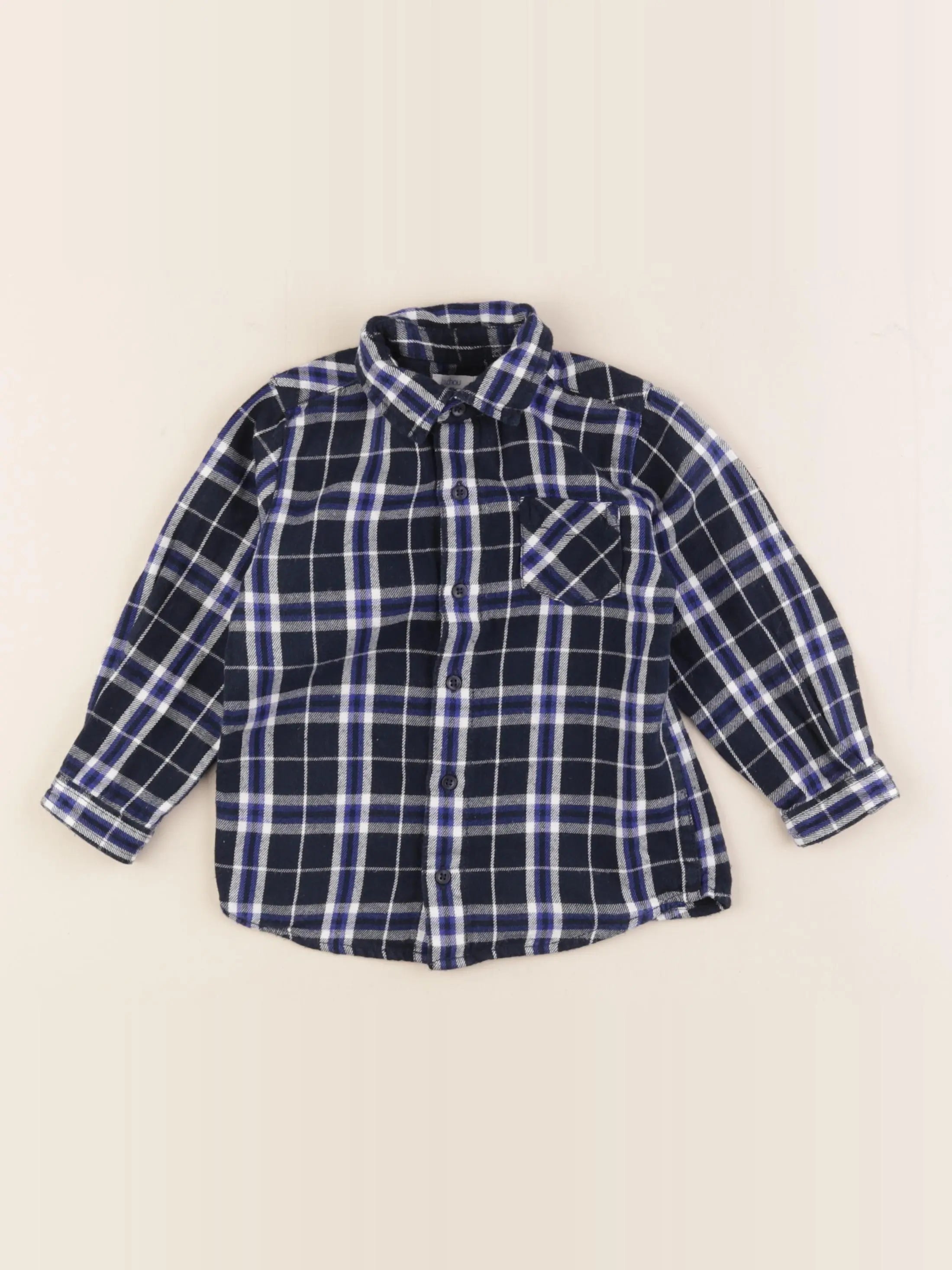 Boutchou - chemise bleu, blanc - 24 mois