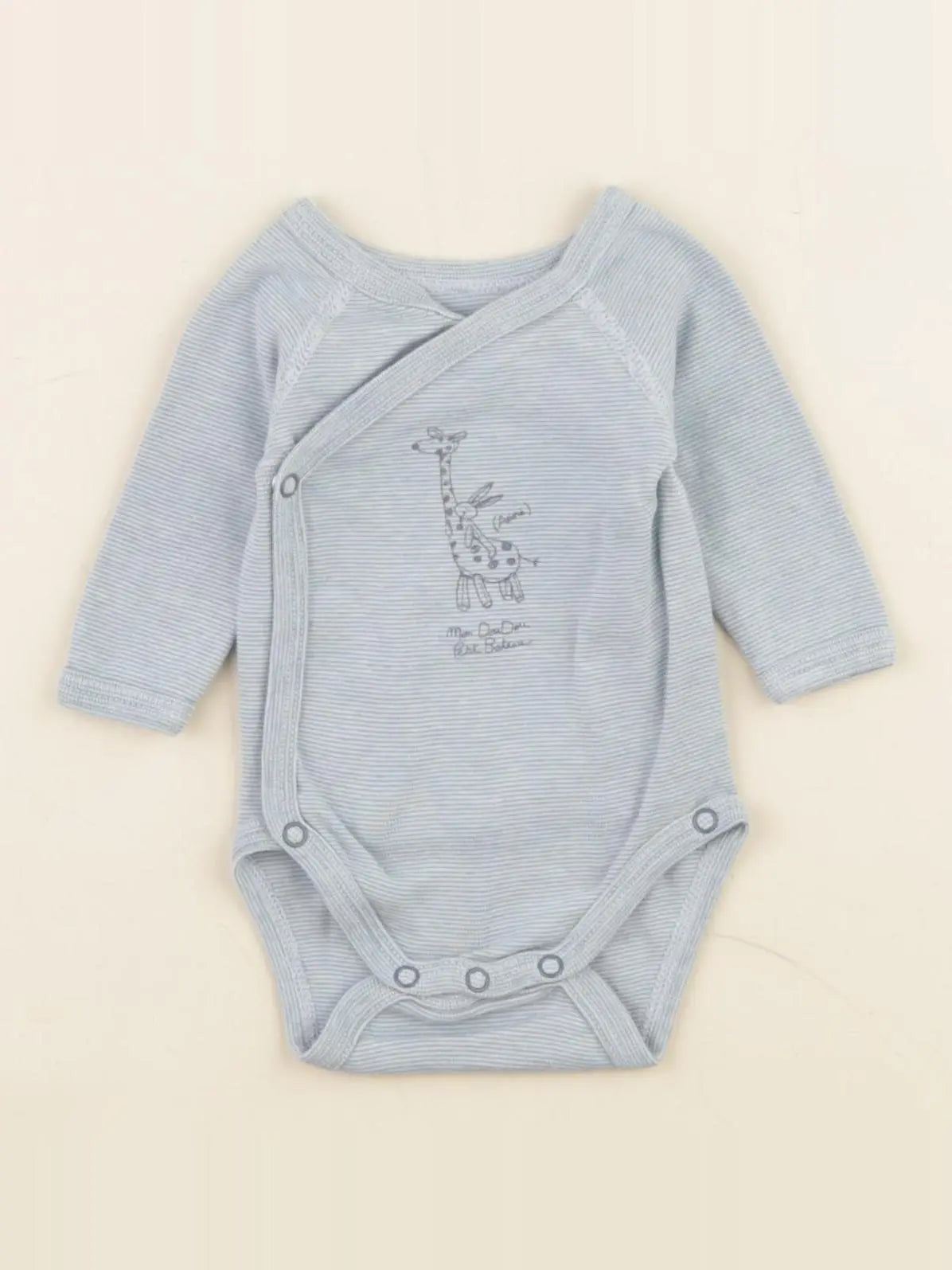 Petit Bateau - body bleu - 0 mois