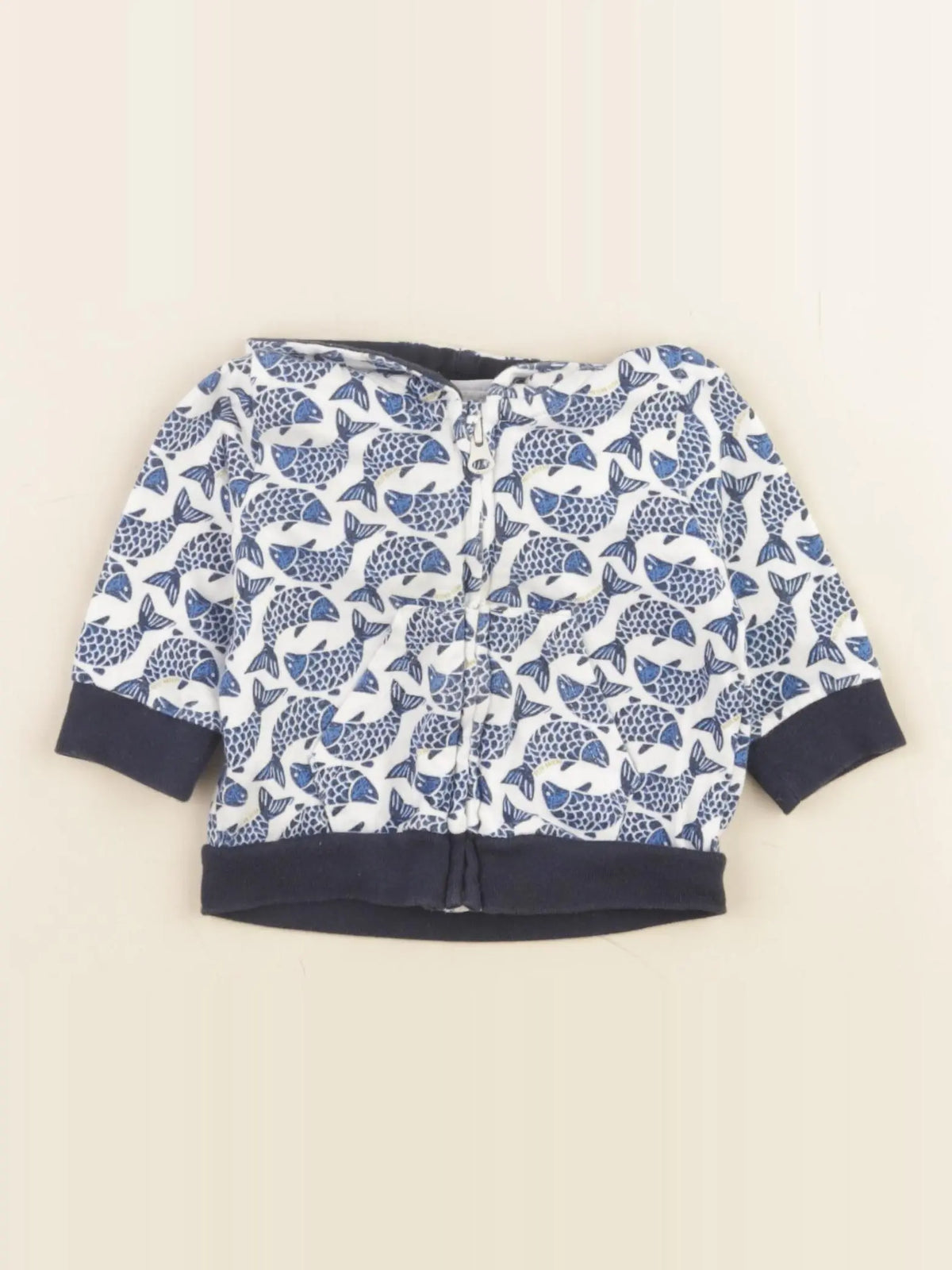 Petit Bateau - sweat bleu - 3 mois