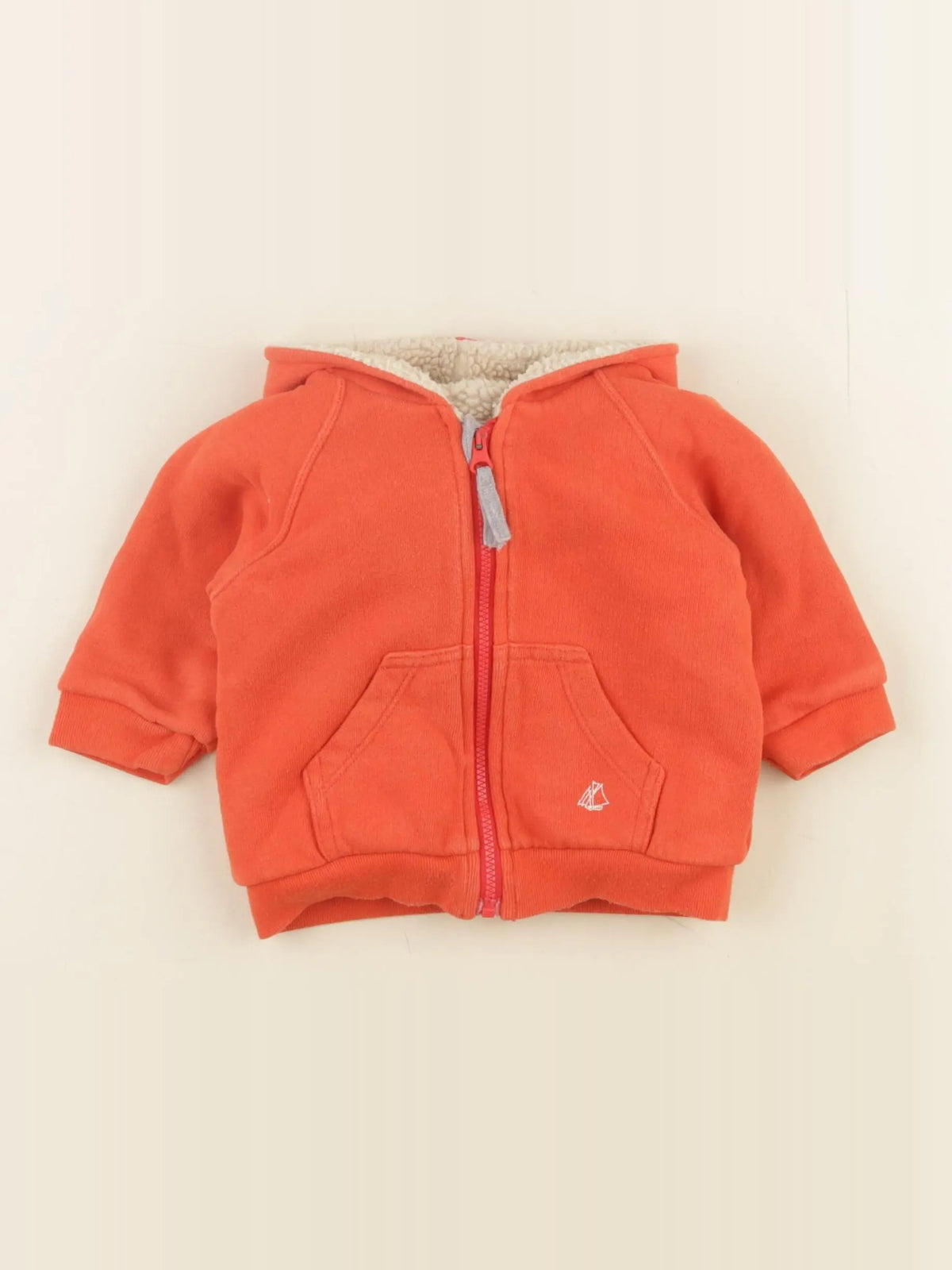 Petit Bateau - sweat orange - 6 mois