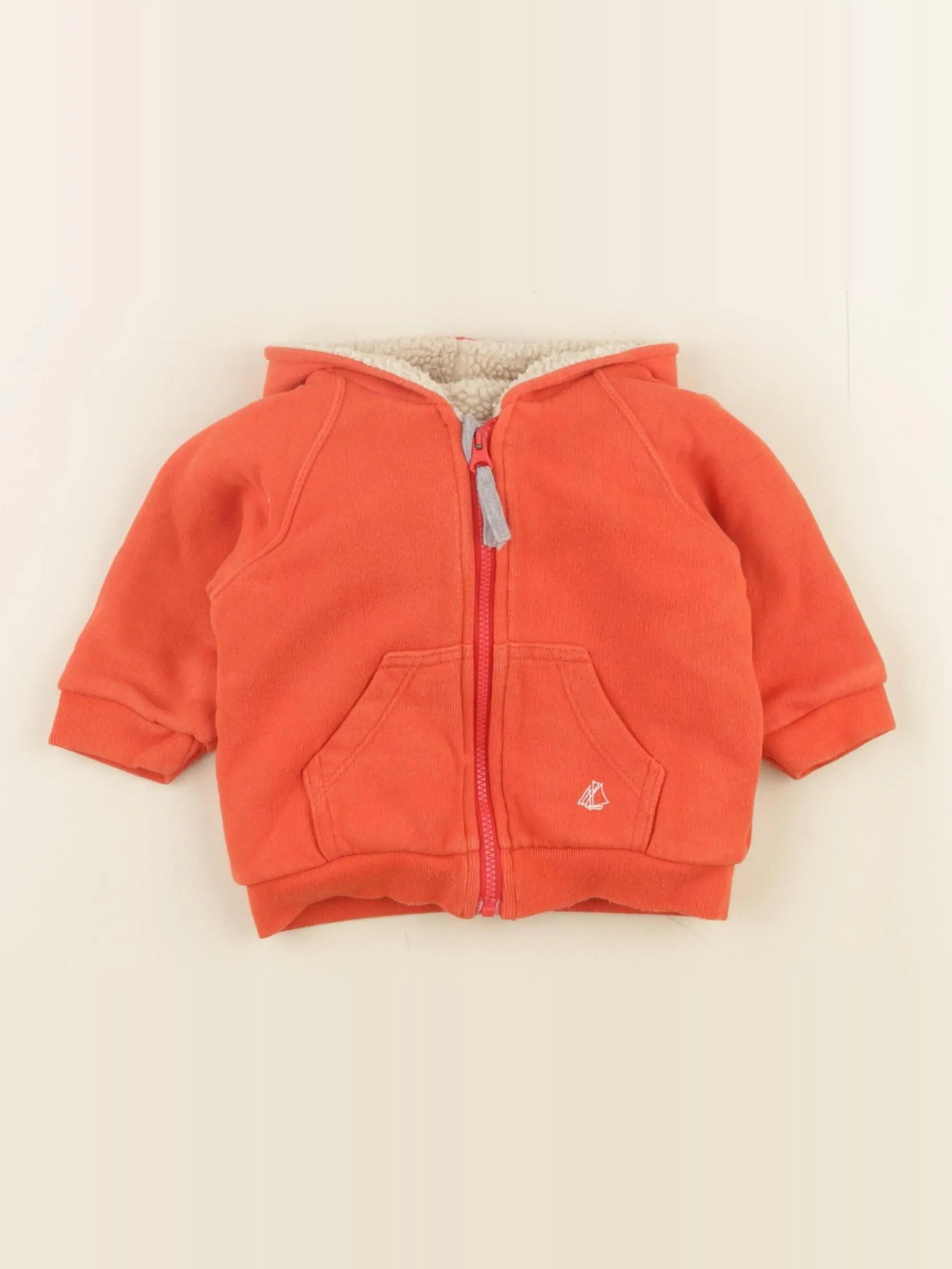 Petit Bateau - sweat orange - 6 mois