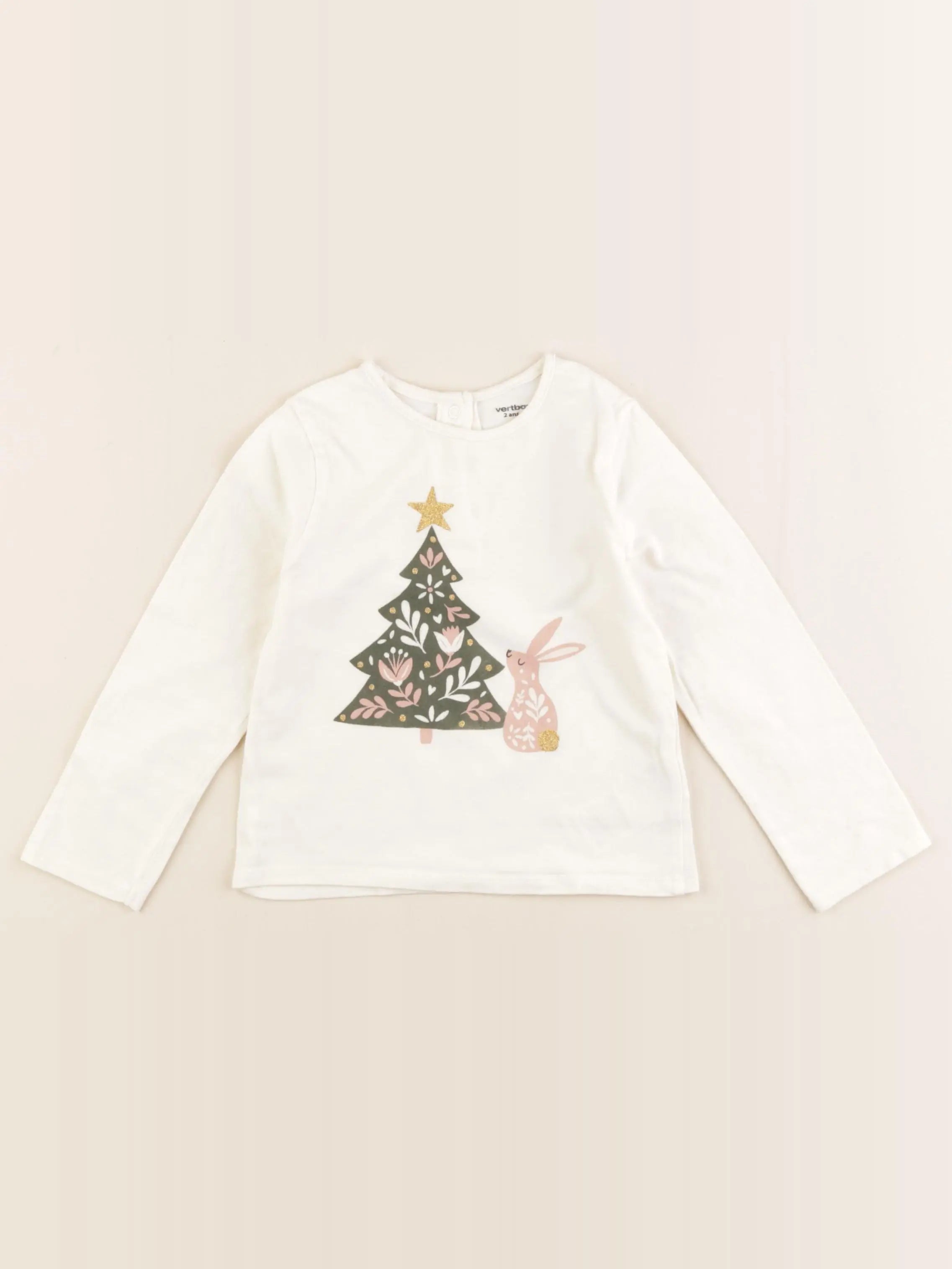 Vertbaudet - tee-shirt blanc - 2 ans